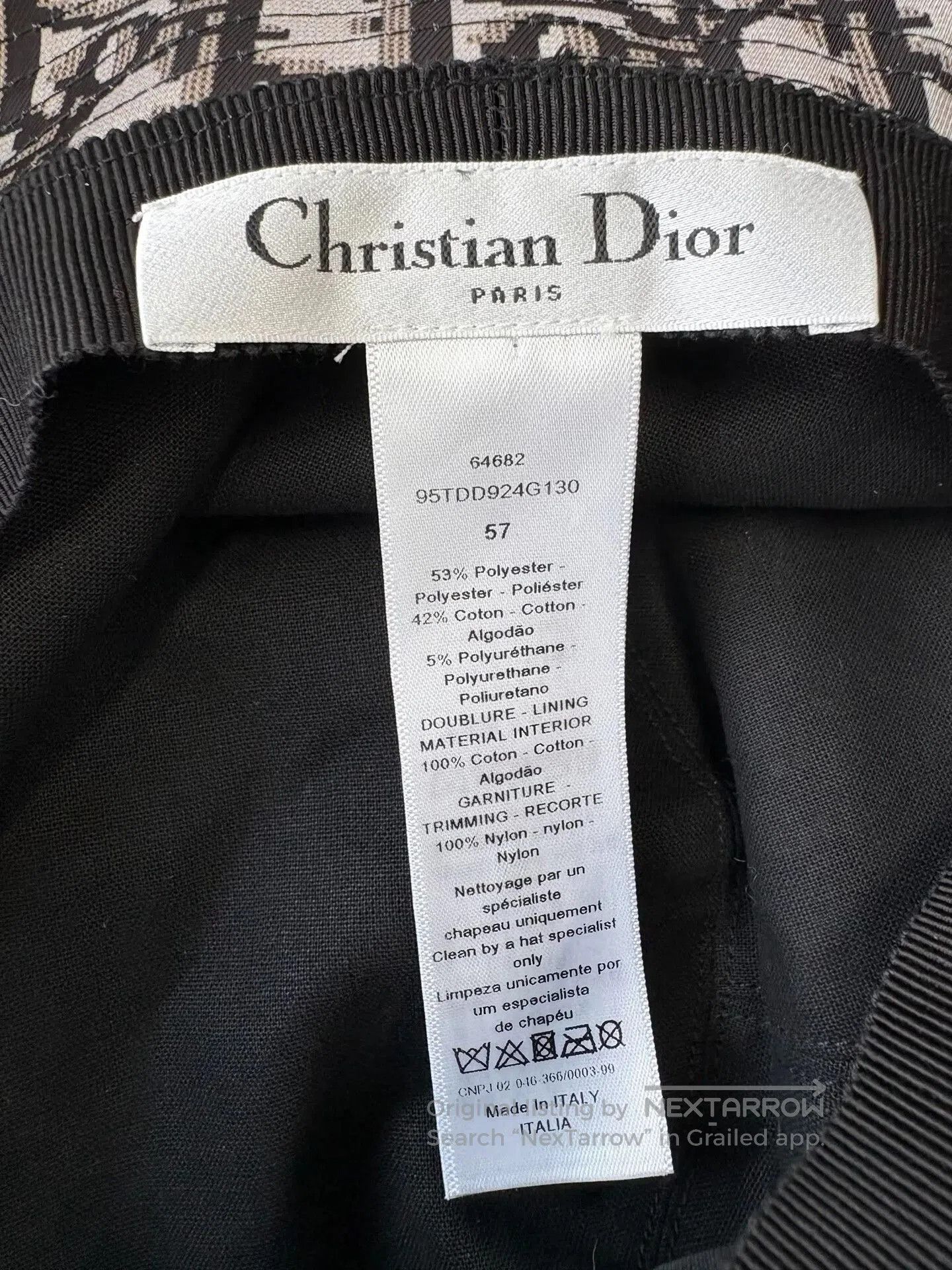 Dior Dior Black Monogram Lace Fisherman Hat. Size ONE SIZE - 7 Thumbnail