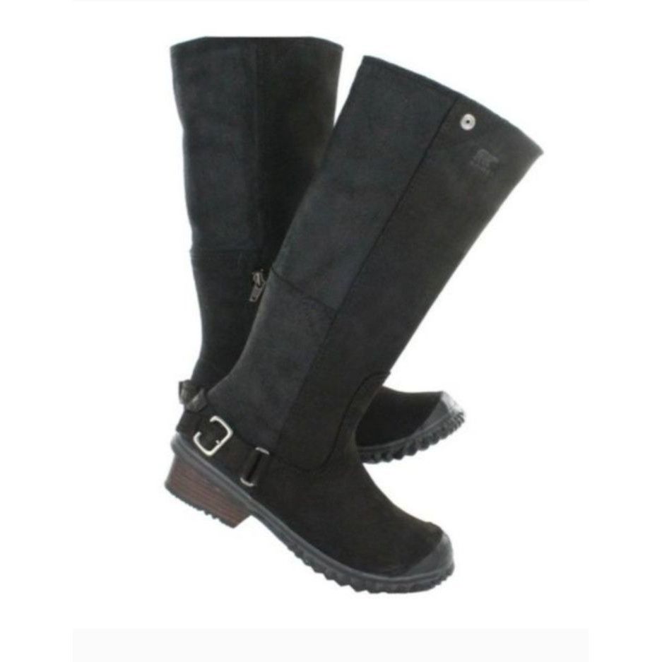 image of NWT Sorel Grill Slimboot Tall Leather Riding Boots Waterproo in Black, Women's (Size 10)