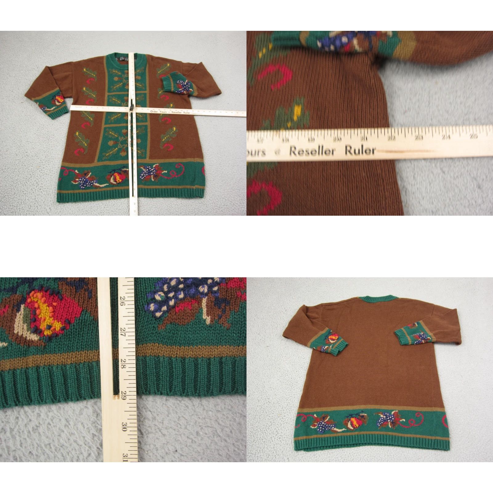 Vintage VINTAGE Chaus Sweater Womens M Green Christmas 80s Knit Crew Neck Pullover Holiday Casual Knitwear Breathable All Seasons Mens Womens Size M / US 6-8 / IT 42-44 - 8 Thumbnail