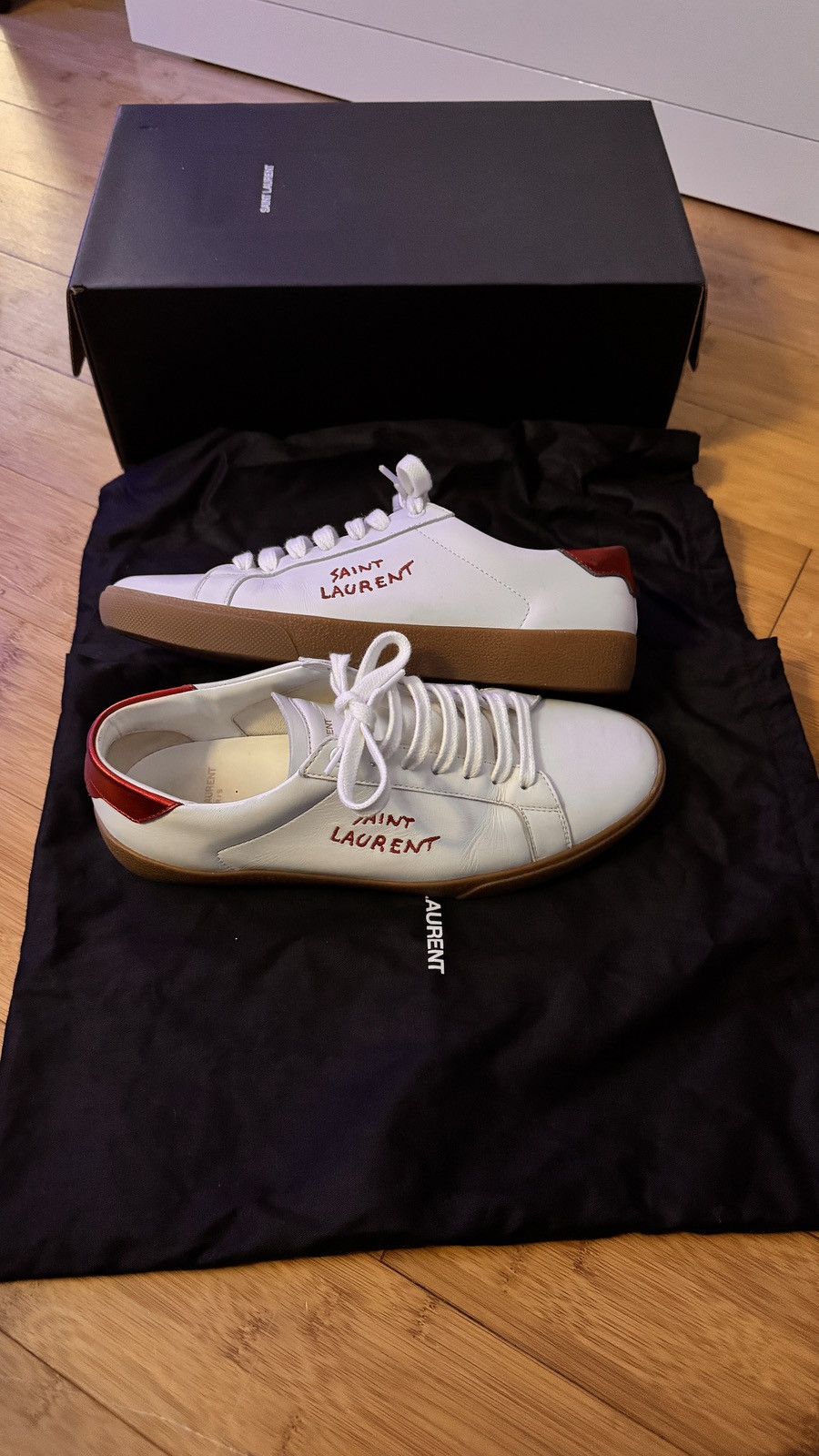 Saint Laurent Paris Saint Laurent Court Classic SL/06 Low 'White Metallic Red' Size US 11 / IT 41 - 1 Thumbnail