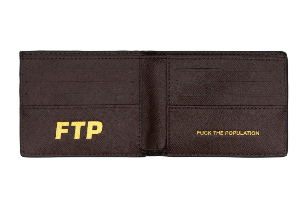 Fuck The Population FTP Logo Répété Wallet Brown Size ONE SIZE - 2 Thumbnail