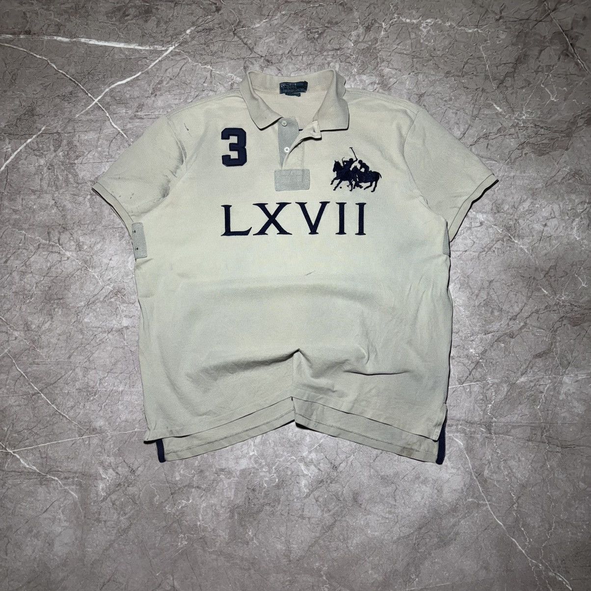Polo Ralph Lauren Distressed Vintage Polo Ralph Lauren LXVII 3 Chief Keef Polo Size US XXL / EU 58 / 5 - 1 Thumbnail