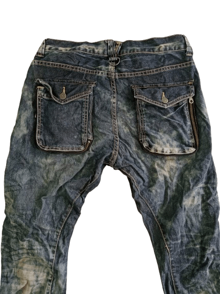 Other Vintage PPFM Blue Jeans Japanese Brand Acid Wash Style Size US 33 - 4 Thumbnail