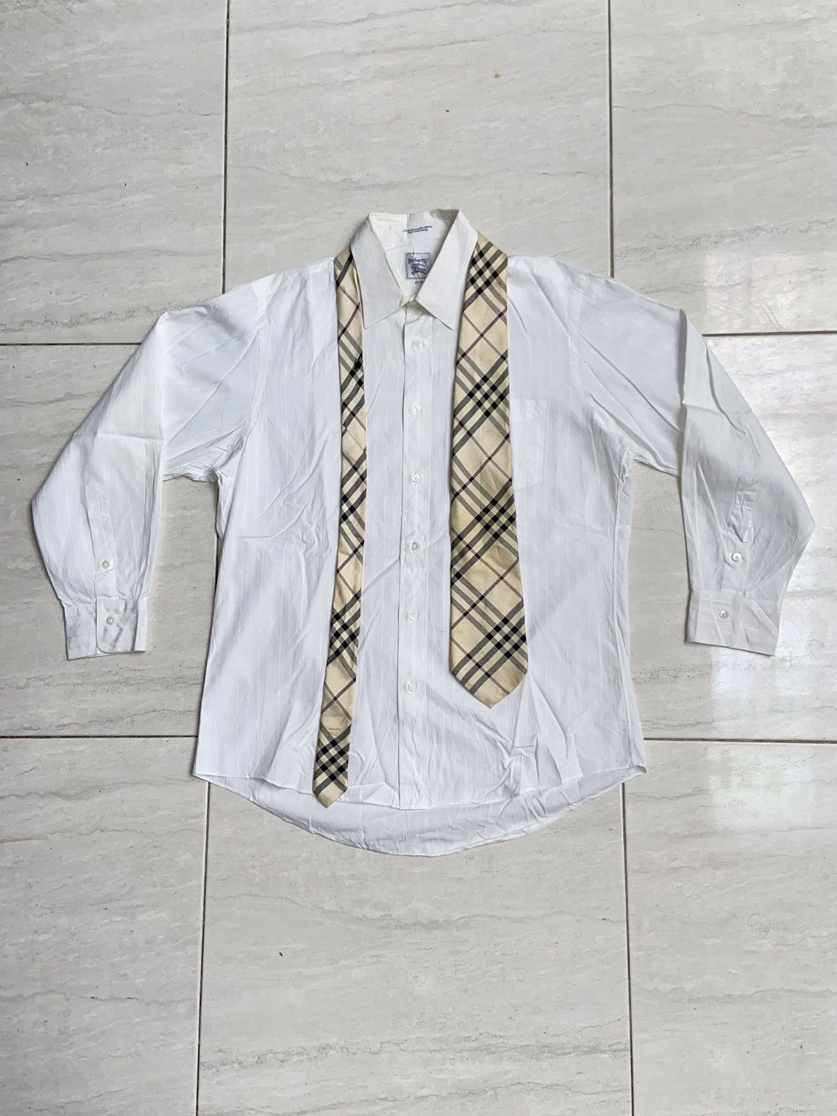 Burberry BURBERRYS White Shirt Tie Size US M / EU 48-50 / 2 - 6 Thumbnail
