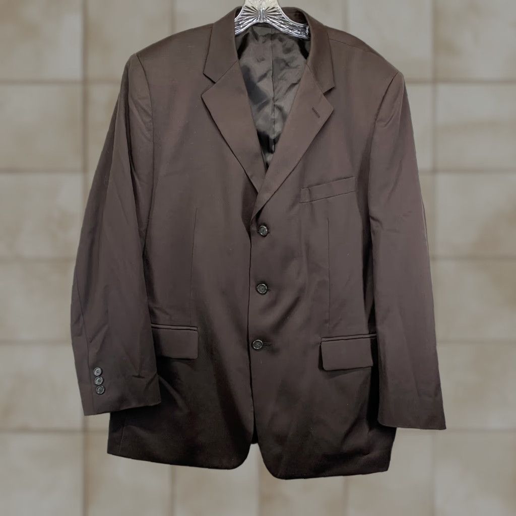Vintage VINTAGE Henry Grethel Designer Suit Jacket 44 Regular Brown Wool Short Mens Size 44R - 1 Thumbnail