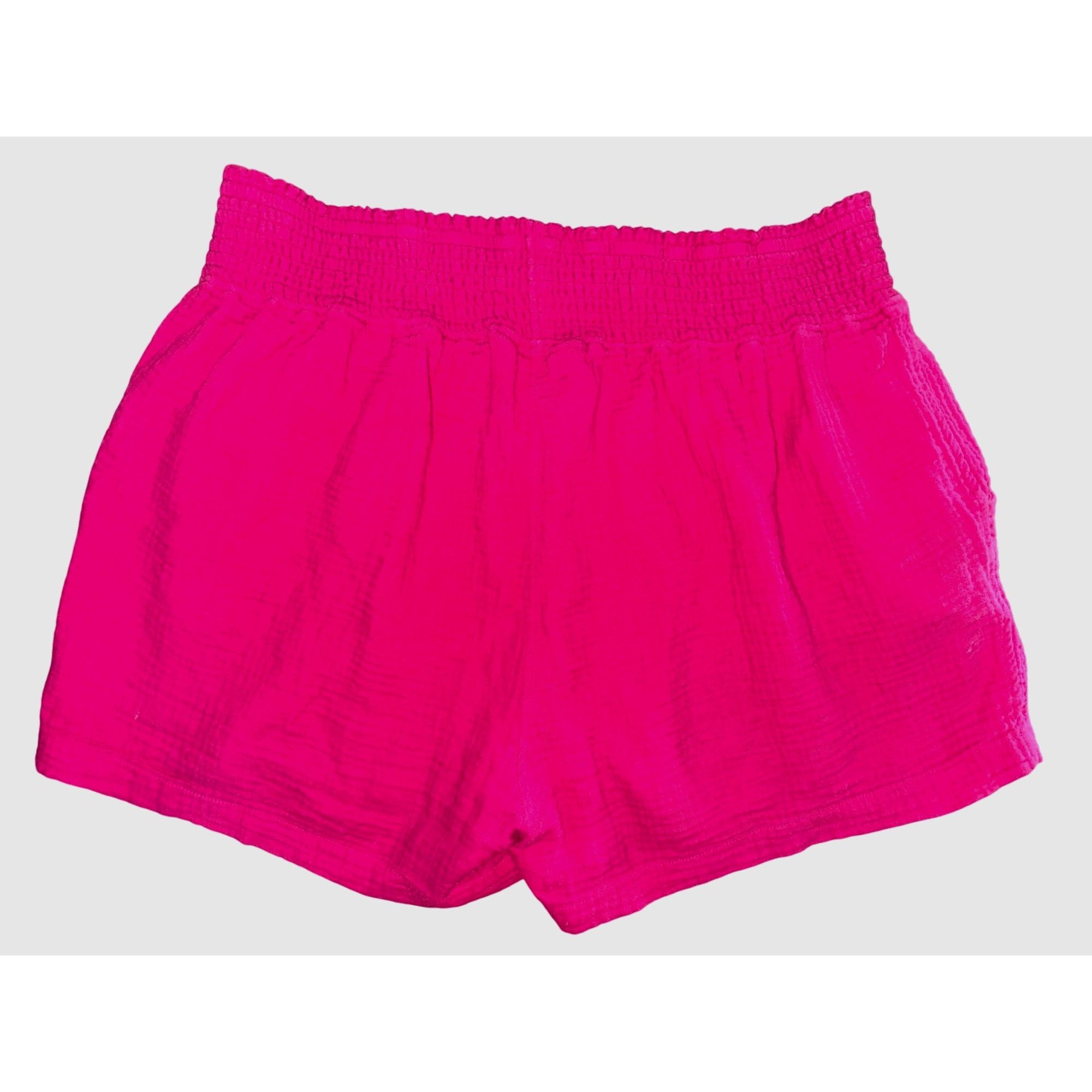 Other Three Dots Double Gauze Fuchsia Pink Shorts Elastic Waist Al Size 32" / US 10 / IT 46 - 3 Thumbnail
