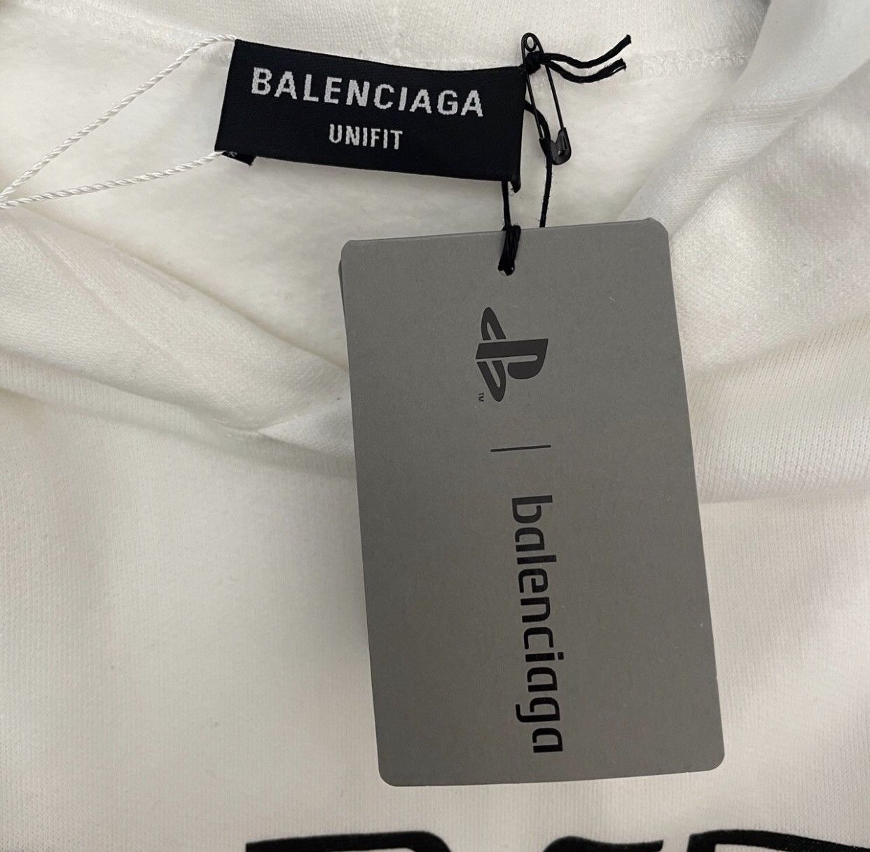 Balenciaga Balenciaga Ps5 Co branded White Letter Printed Hoodie Hoodie Size US S / EU 44-46 / 1 - 8 Thumbnail