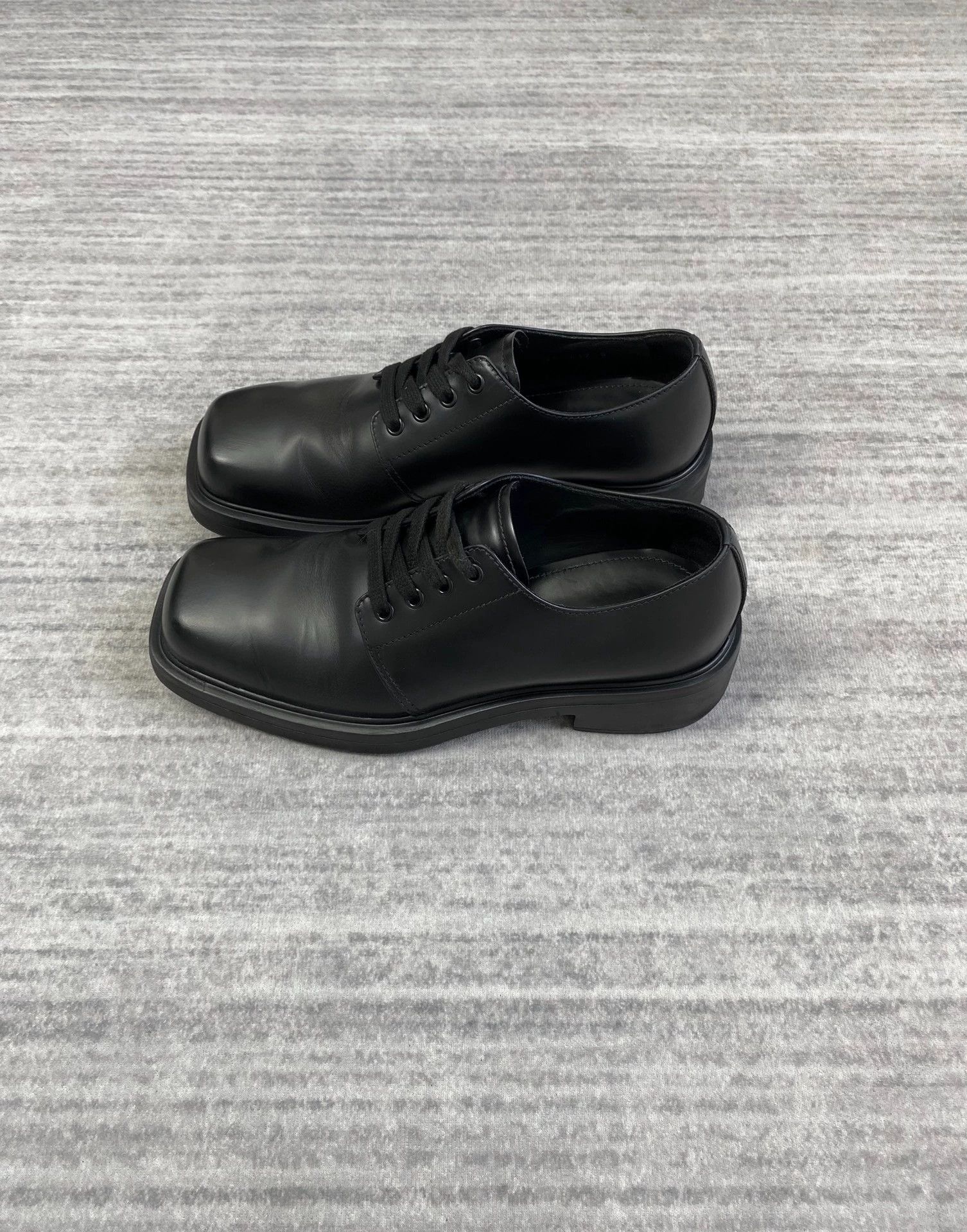 Prada Prada Square Toe Black Derby Shoes (39 UK5) Size US 6 / EU 39 - 3 Thumbnail