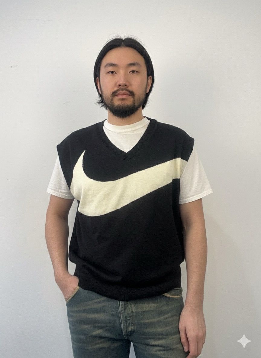 Nike Nike Sportswear Big Swoosh Knit Sweater Vest Preppy Size L Size US L / EU 52-54 / 3 - 2 Thumbnail