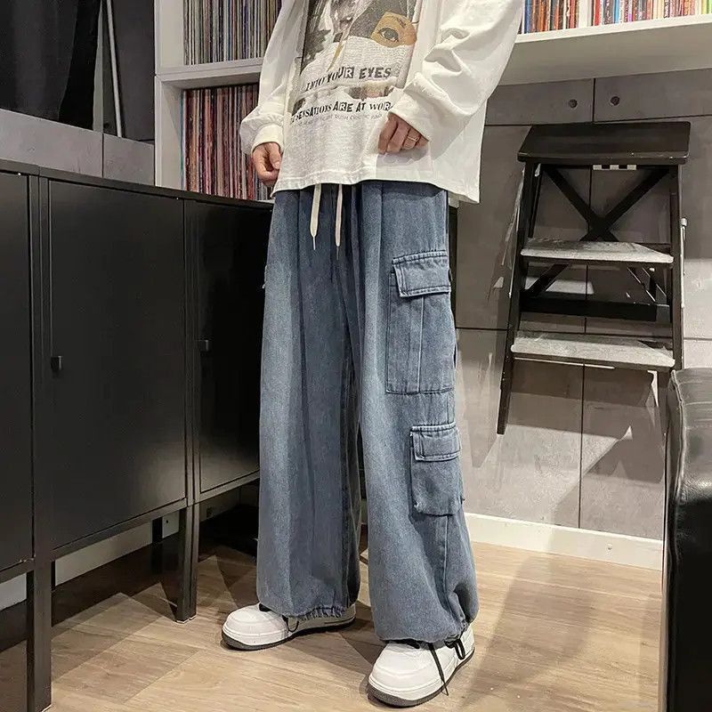Japanese Brand Hip Hop Washed Loose Wide Leg Jeans Size US 32 / EU 48 - 4 Thumbnail