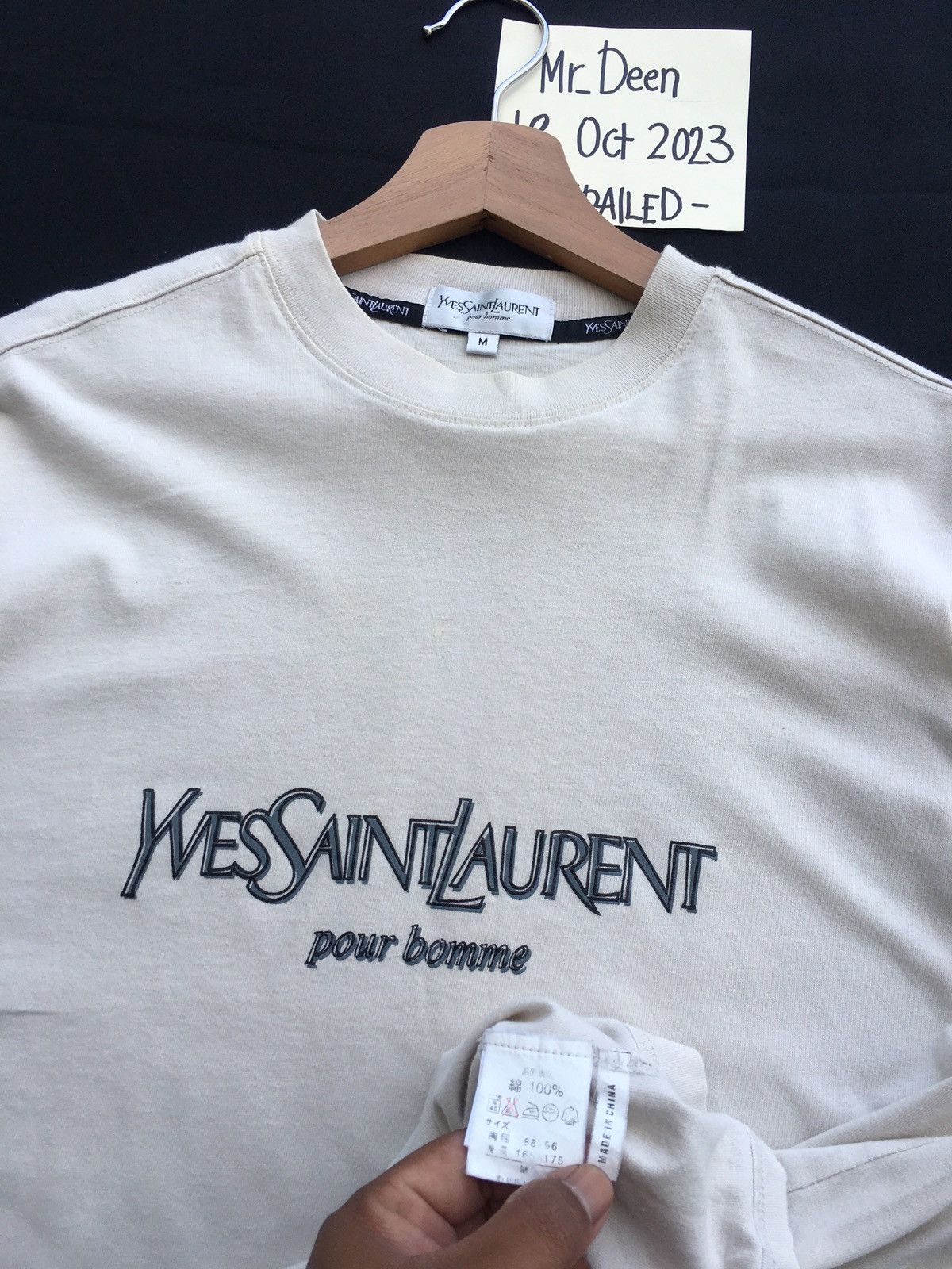 Yves Saint Laurent Rare Vintage Yves Saint Laurent YSL Big Logo Spellout Tee Size US M / EU 48-50 / 2 - 9 Thumbnail
