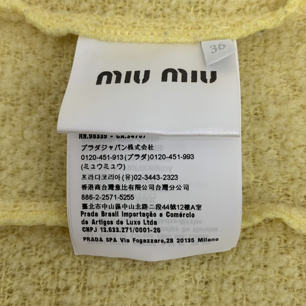 Miu Miu MiuMiu Wool V-neck Long Sleeve Tweed Knit Cardigan K26WX Size XS / US 0-2 / IT 36-38 - 6 Thumbnail