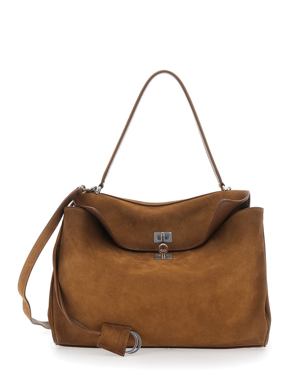 Balenciaga 'Rodeo Medium' Brown Shoulder Bag with Removable Strap in Suede Women Size ONE SIZE - 1 Thumbnail
