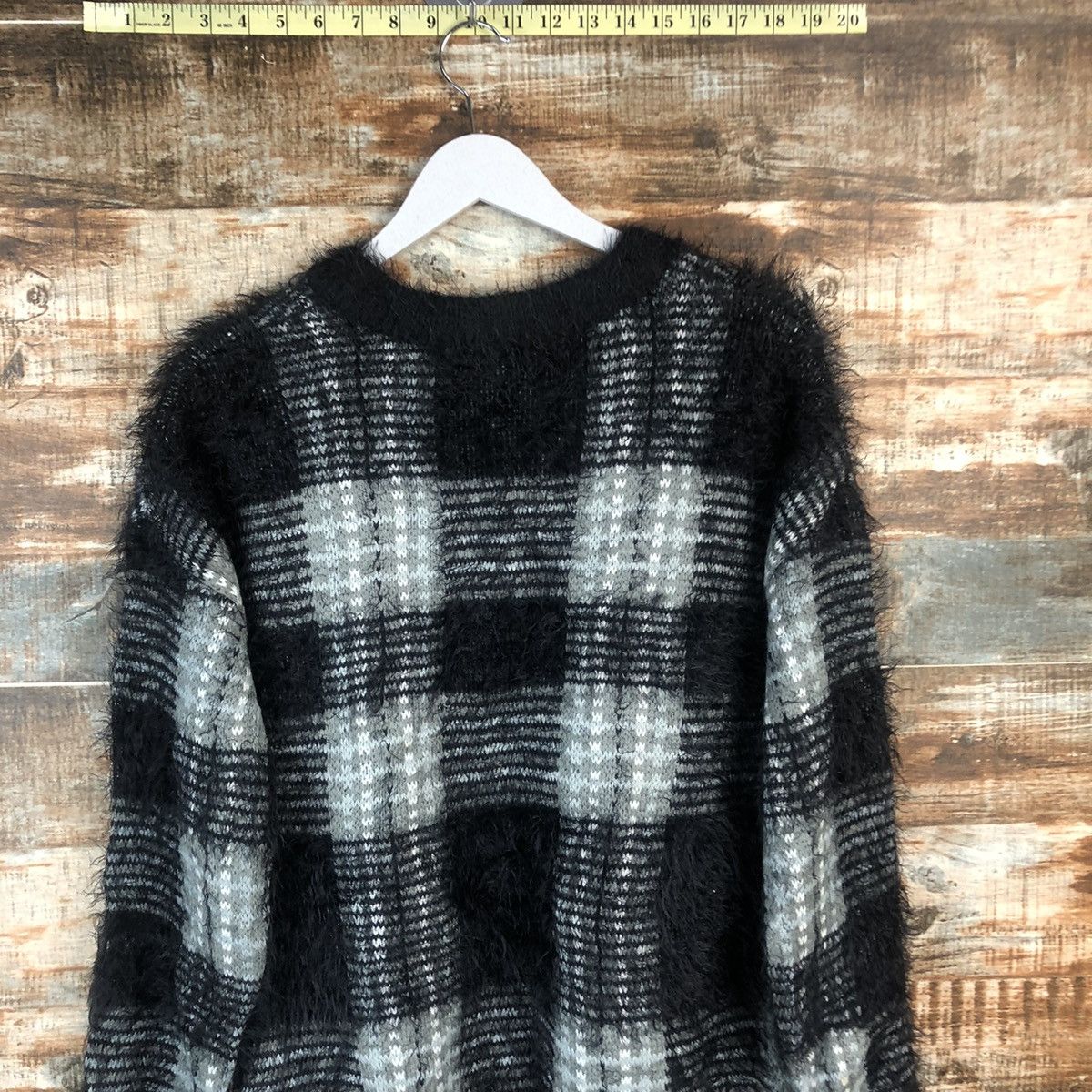 Homespun Knitwear × Japanese Brand DL Azul Black mohair shaggy fur Knitwear #C348 Size US M / EU 48-50 / 2 - 13 Thumbnail