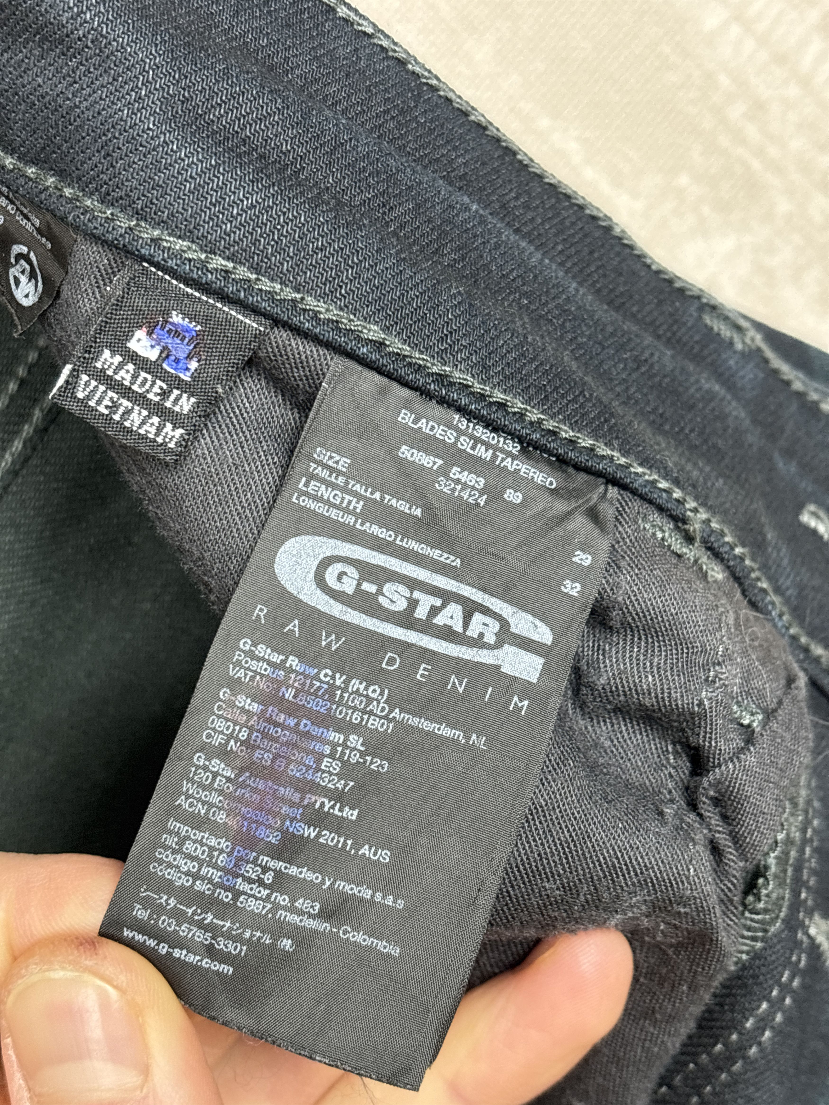 G-Star G-Star Raw Blades Slim Tapered Jeans Buckle Back W 29 / L 32 Size US 29 - 17 Thumbnail