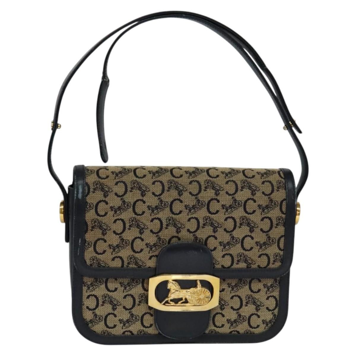 Celine CELINE C Sulky Shoulder Bag Canvas Navy Gold Size ONE SIZE - 2 Thumbnail