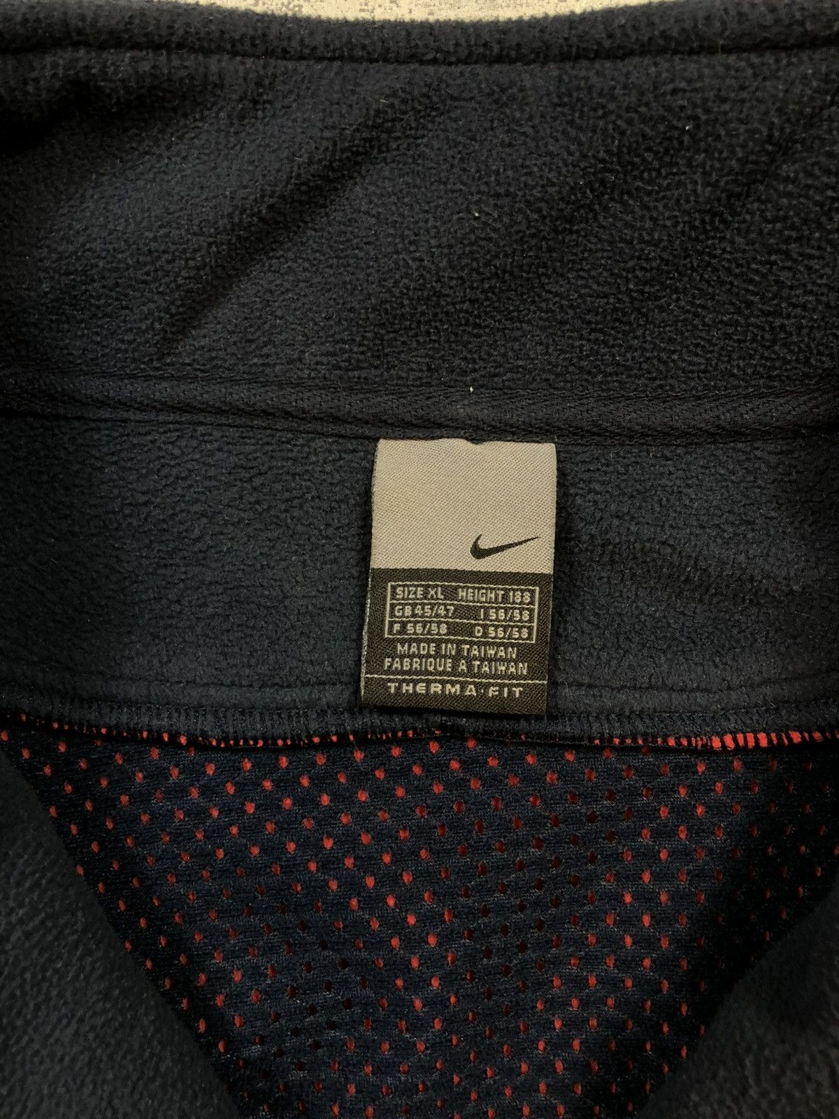 Nike × Vintage 90s Nike England Vintage Outdoor Retro Fleece 1/4 Zip Jacket Size US XL / EU 56 / 4 - 4 Thumbnail