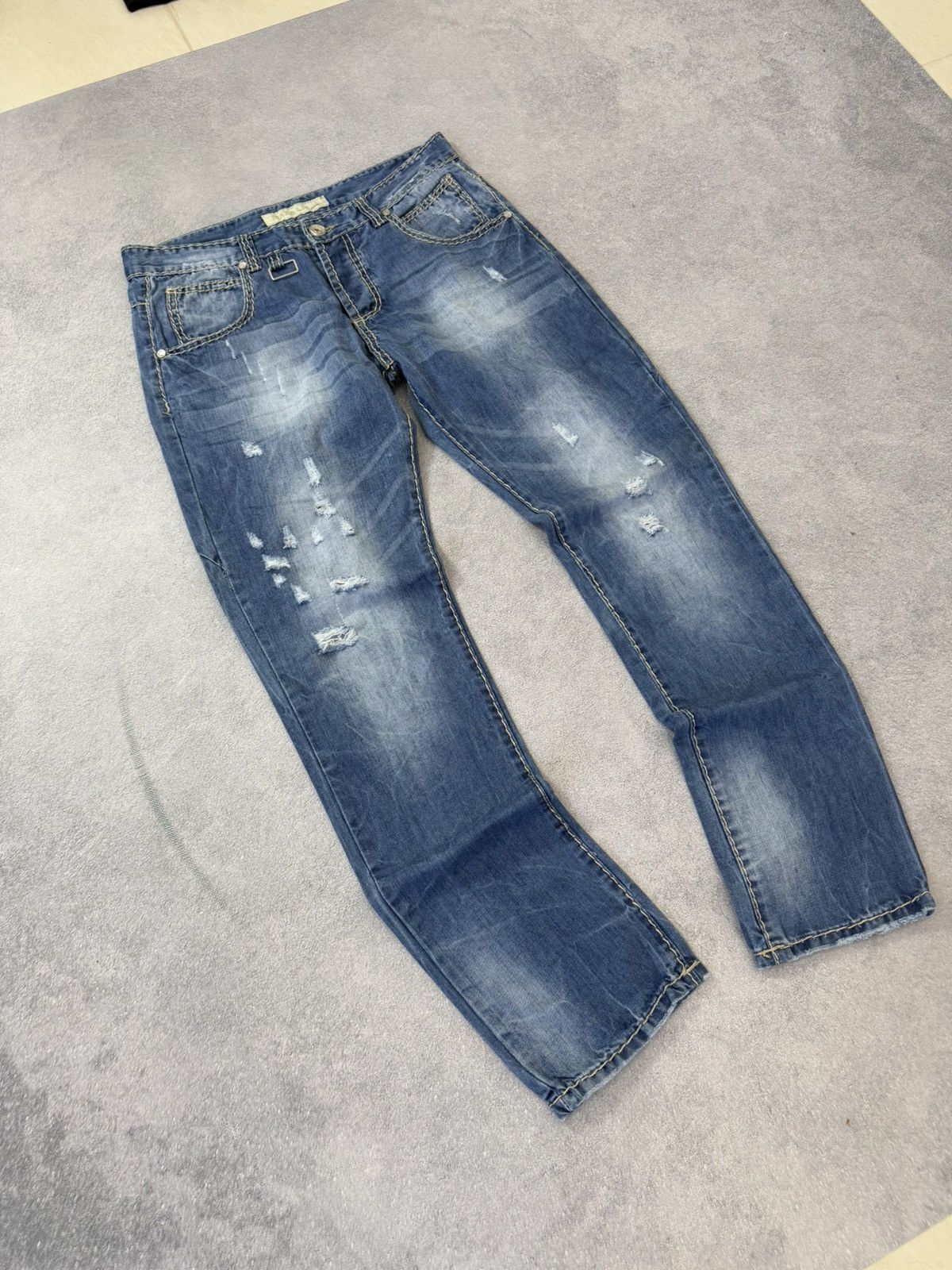 Hedi Slimane Vintage Dior Hedi Slimane Style Washed Denim Jeans Size US 32 / EU 48 - 13 Thumbnail
