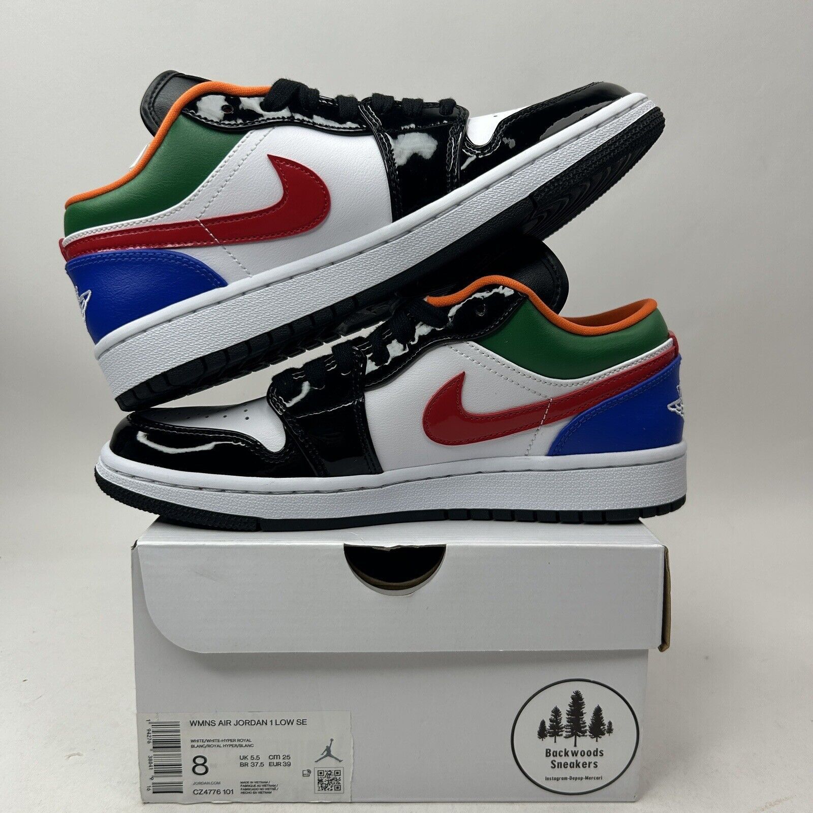 Nike Nike Air Jordan 1 Low SE “Black Toe Multi-Color” 2023 Size US 8 / IT 38 - 3 Thumbnail