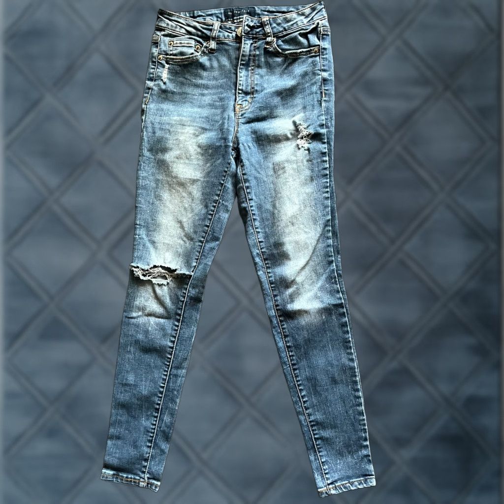 Vintage Aéropostale The Norma Jean Jeans Women's Skinny Denim 2 Blue High Rise Distressed 26 In Inseam Size 26" / US 2 / IT 38 - 1 Thumbnail
