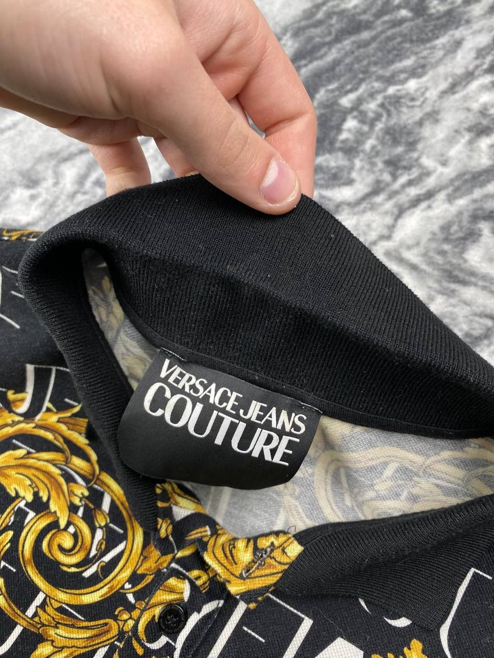 Versace Versace Jeans Couture All Over Baroque Polo Shirt Men Size L Size US L / EU 52-54 / 3 - 7 Thumbnail