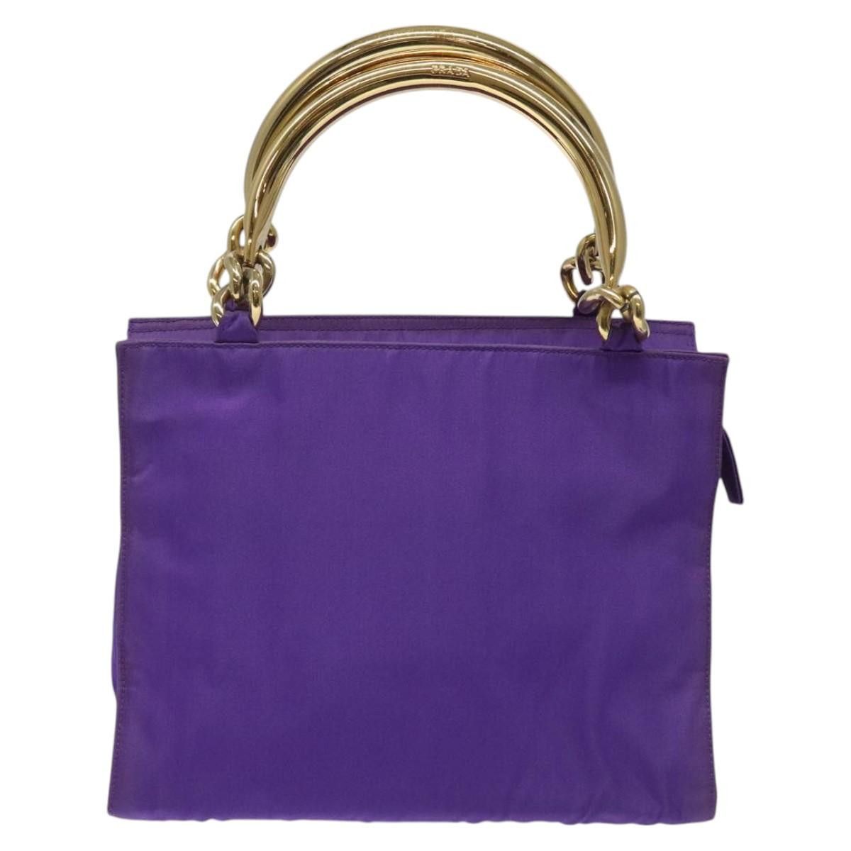 Prada PRADA Hand Bag Nylon Purple Gold Size ONE SIZE - 3 Thumbnail
