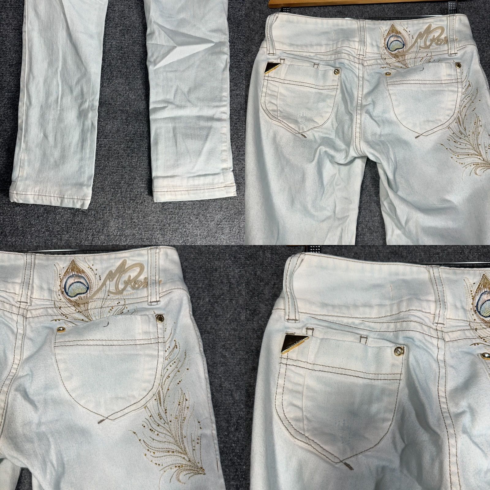 Vintage Morena Rosa Jeans Womens 28 Cotton Stretch Straight Leg Acid Wash Embroidered Size 28" / US 6 / IT 42 - 8 Thumbnail