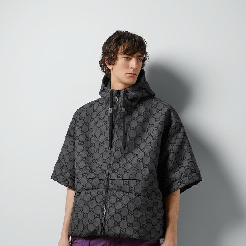 Gucci o1loc1c0126 770275 GG Ripstop Nylon Jacket in Grey & Black Size US M / EU 48-50 / 2 - 8 Thumbnail