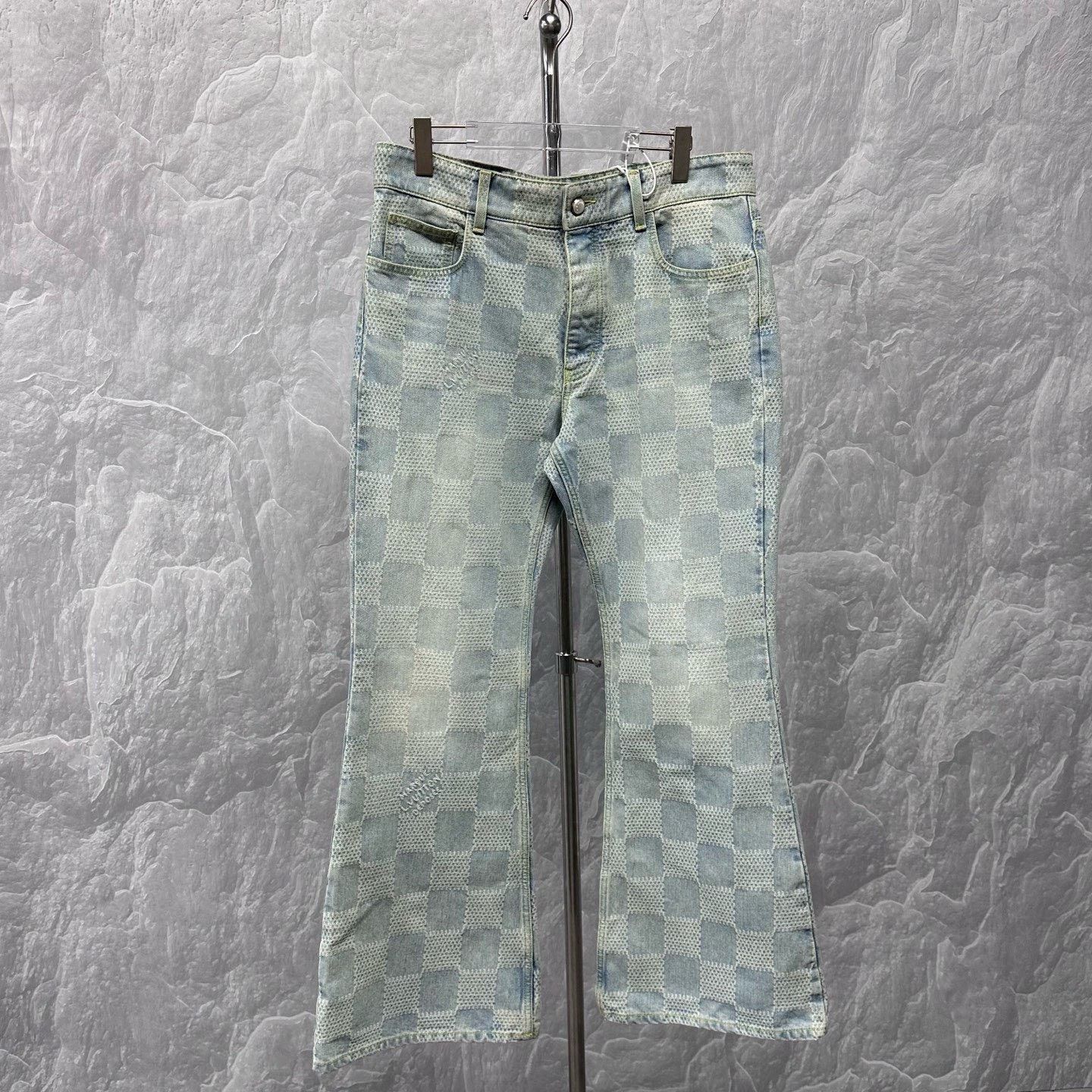 Louis Vuitton Louis Vuitton SS24 Damier Denim Flare Pants Size 30" / US 8 / IT 44 - 1 Thumbnail