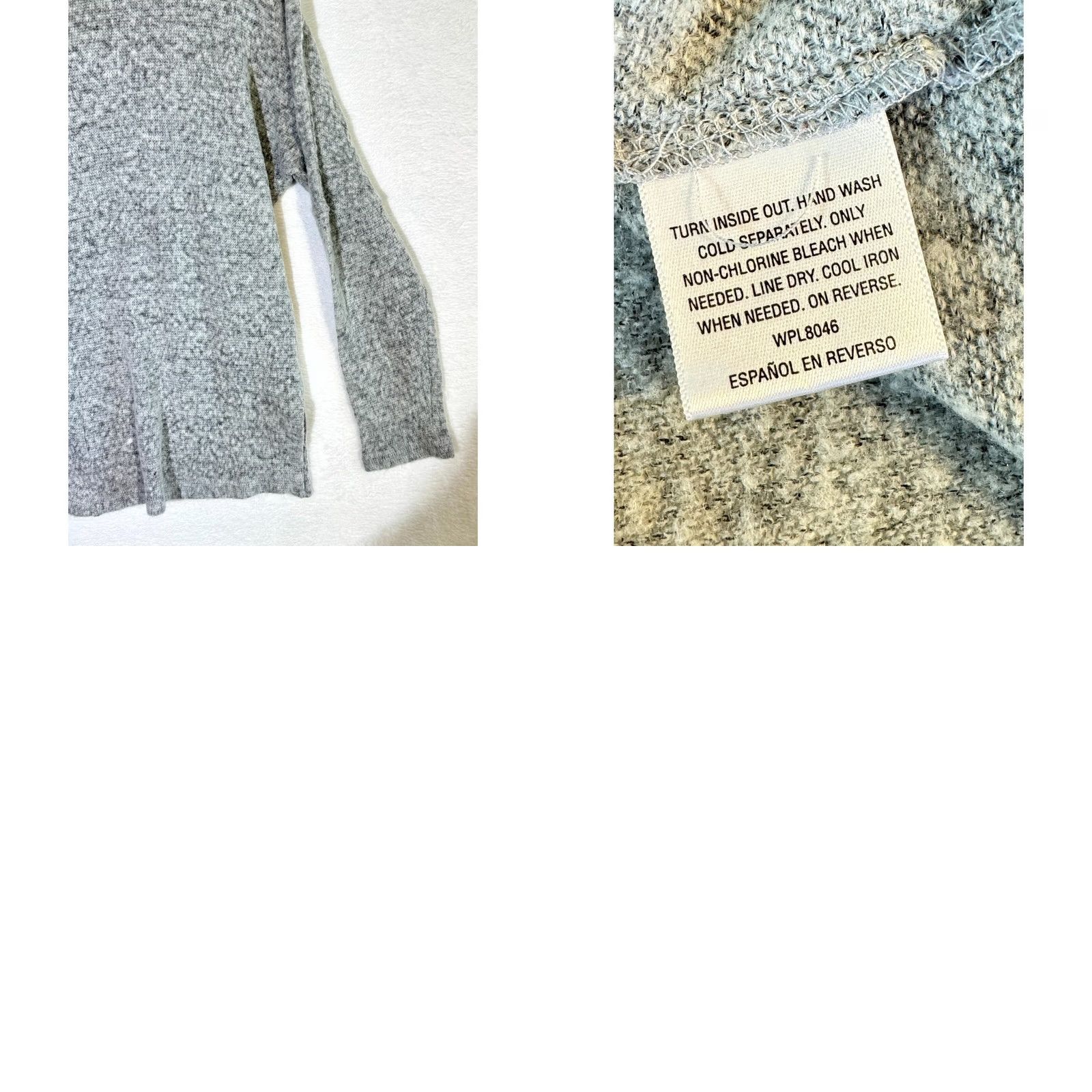 Bar III Women's Gray Textured Cowl Neck Sweater Size L Bar III Size L / US 10 / IT 46 - 9 Thumbnail