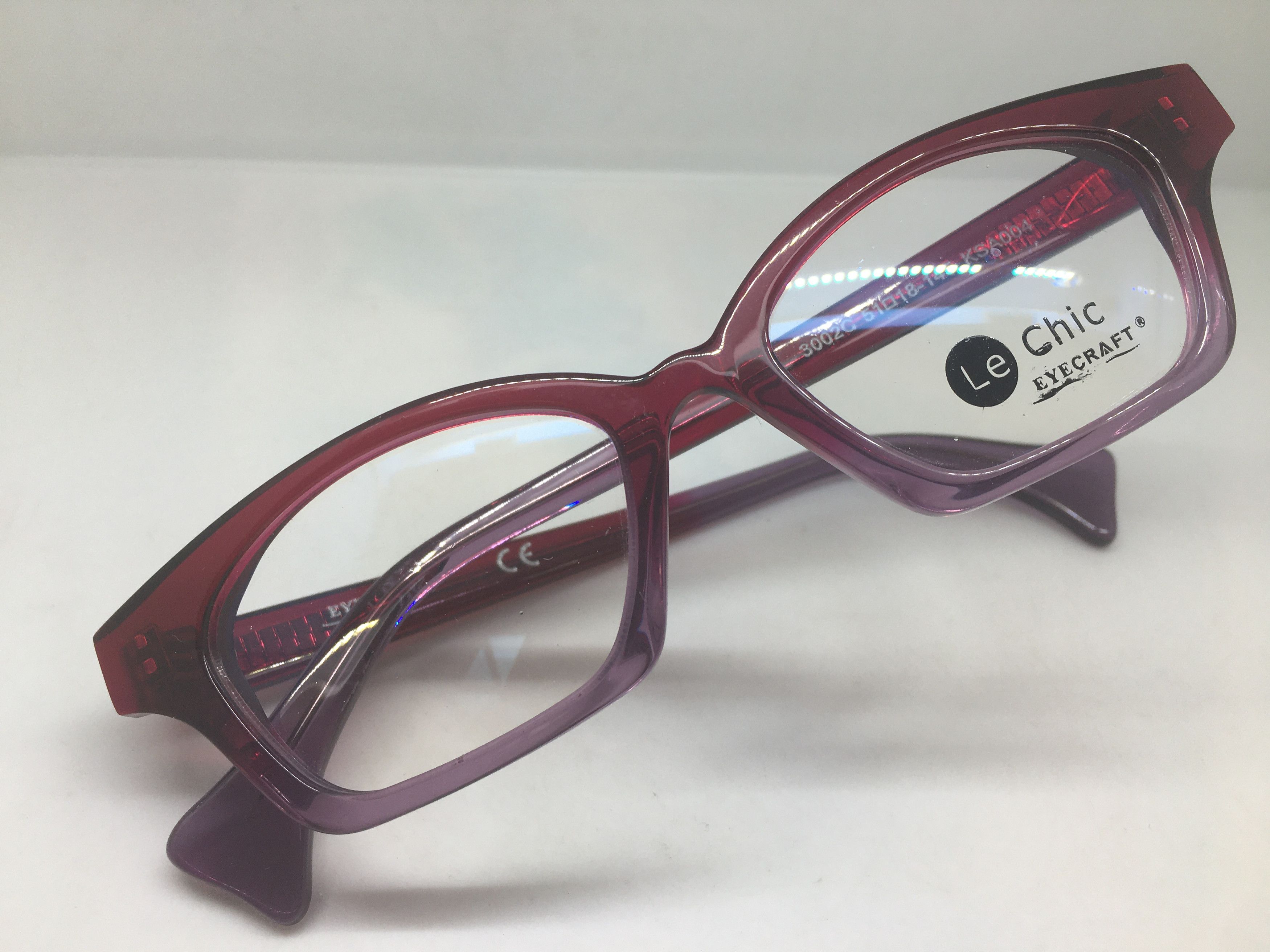 Other EYECRAFT 3002C Purish Red Cateye Eyeglasses Frame Size ONE SIZE - 5 Thumbnail