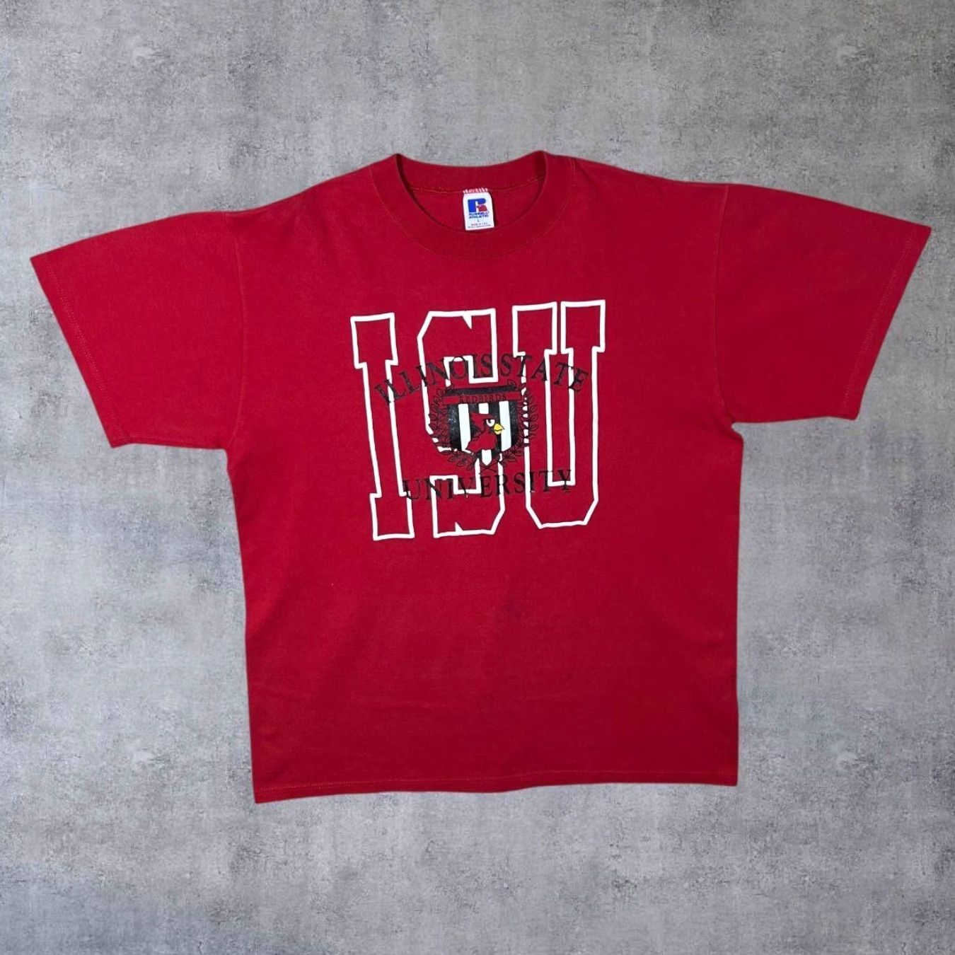 Russell Athletic VINTAGE Russell Athletic Illinois State University College T-Shirt L Red Mens 90s Graphic ISU Decal Size US L / EU 52-54 / 3 - 2 Thumbnail