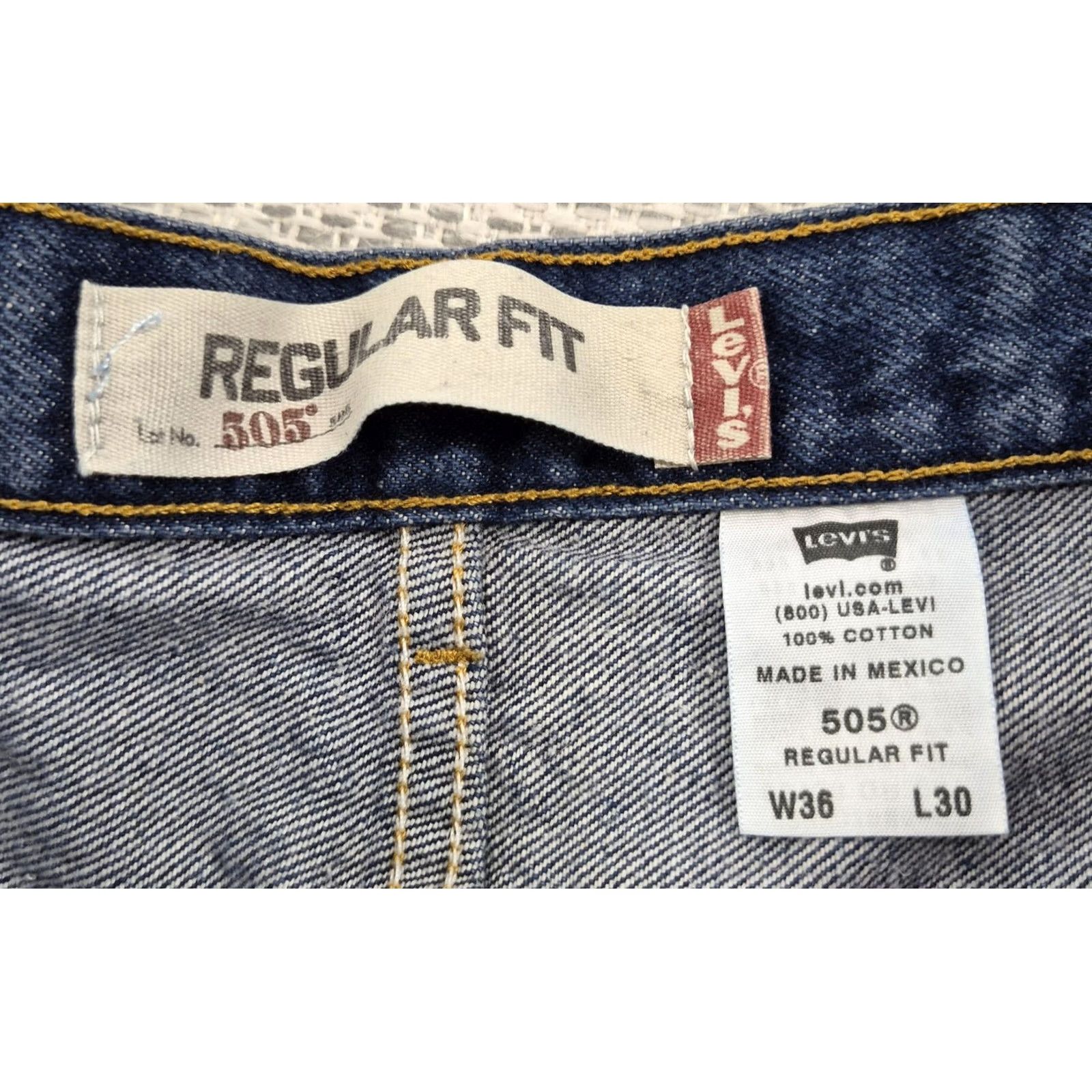Levi's Levi's 505 Jeans Mens 36x30 Blue Medium Wash Regular Fit Straight Leg Denim Pants Size US 36 / EU 52 - 6 Thumbnail