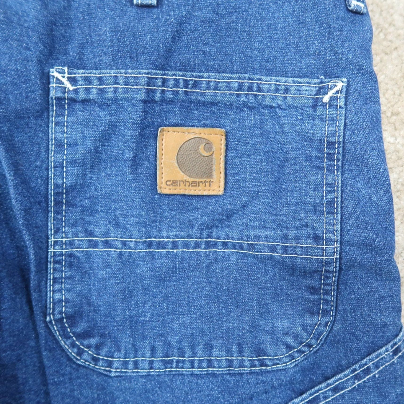 Carhartt VINTAGE Carhartt Jeans Flannel Lined 42x30 Blue Denim Men Carpentry Workwear 5-Pocket Pattern Solid Mid Rise Relaxed Denim Jeans Men US Size US 42 / EU 58 - 7 Thumbnail