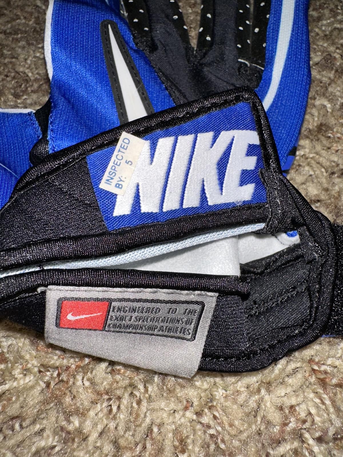Nike VINTAGE Nike Men’s VaporJet Magnigrip Football Receiver Blue Gloves 2009 Size ONE SIZE - 2 Thumbnail