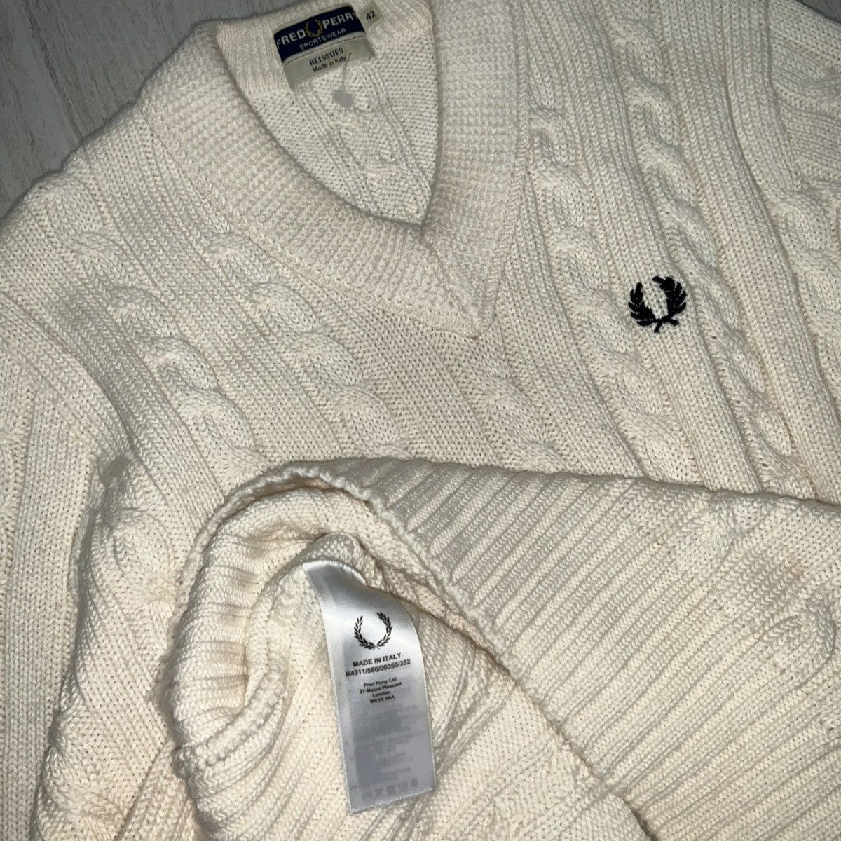 Fred Perry Fred Perry Cable Knit Sweater Size US L / EU 52-54 / 3 - 3 Thumbnail