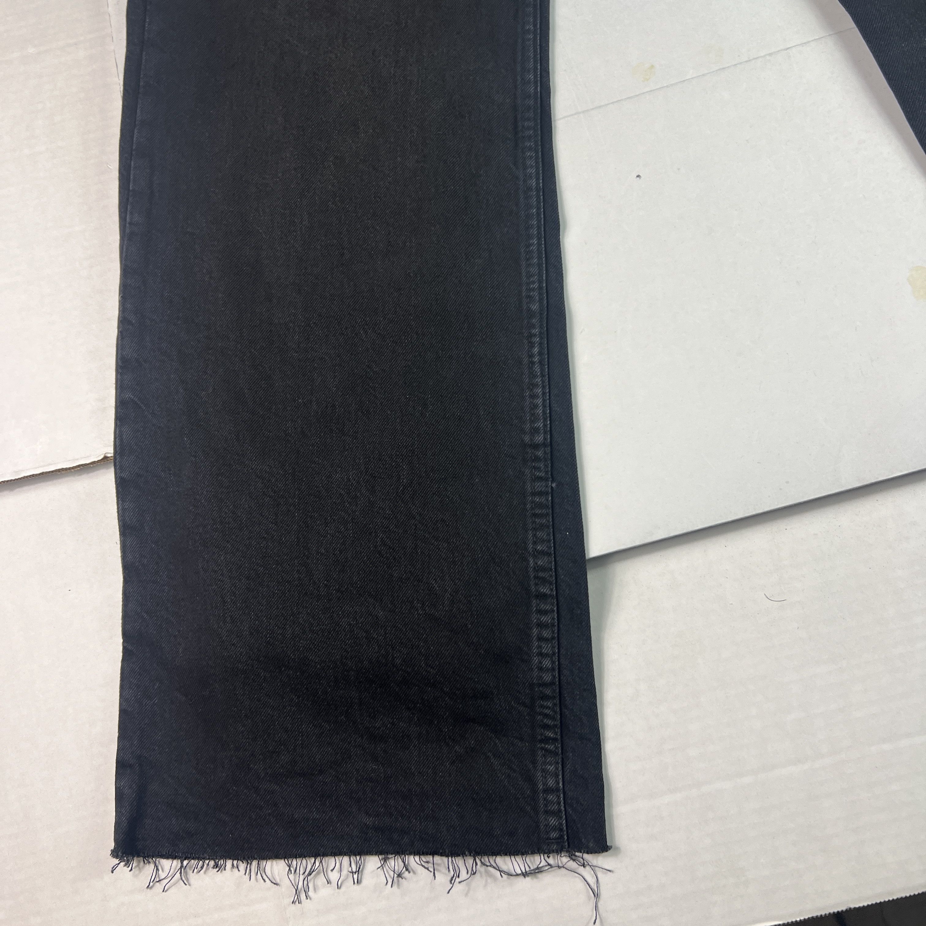 Zara Zara Jeans High Rise Wide Leg Black Raw Bottom Hem Denim Size 33" - 7 Thumbnail