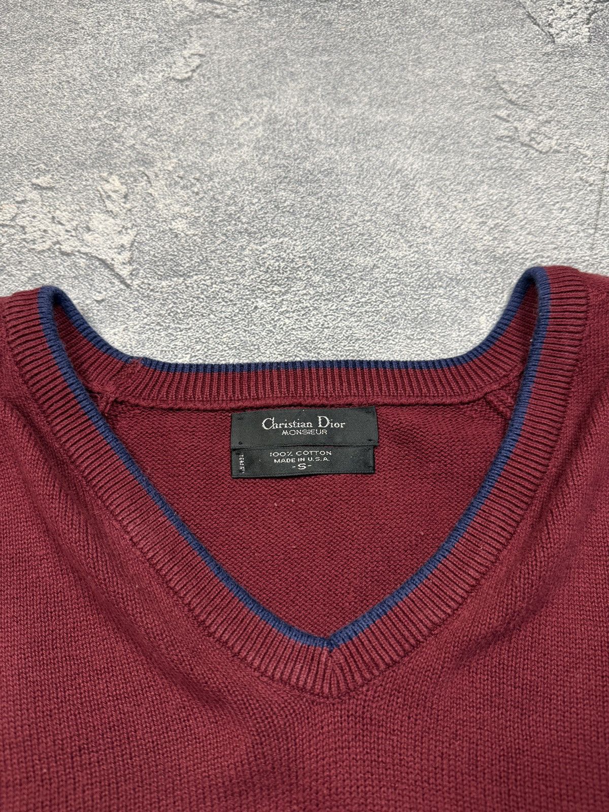 Vintage Christian Dior Monsieur V Neck Sweater USA Made Size US S / EU 44-46 / 1 - 9 Thumbnail