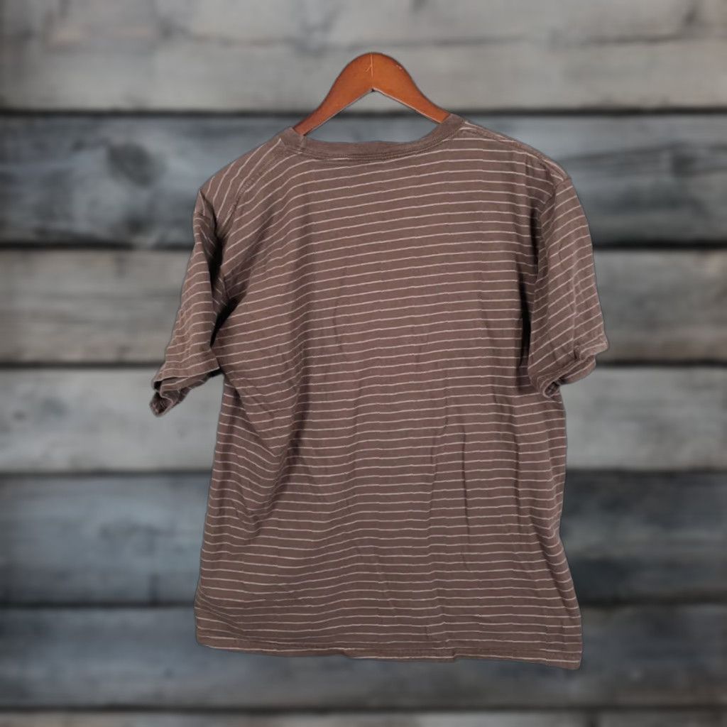 Vintage VINTAGE T-Shirt Men Brown Striped Pattern Y2K Skulls Eagle Print Adult Large Preshrunk Regular Fit Size US L / EU 52-54 / 3 - 1 Thumbnail