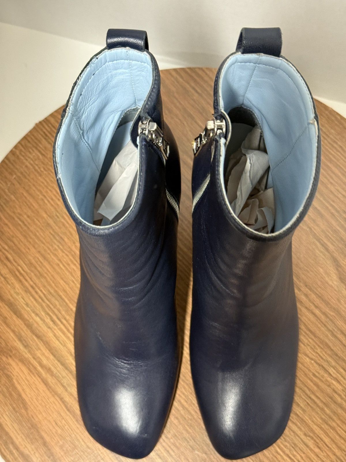 Rag & Bone Rag & Bone Salute Navy Ellis Leather Slim Profile Ankle Boot Size US 7.5 / IT 37.5 - 11 Thumbnail