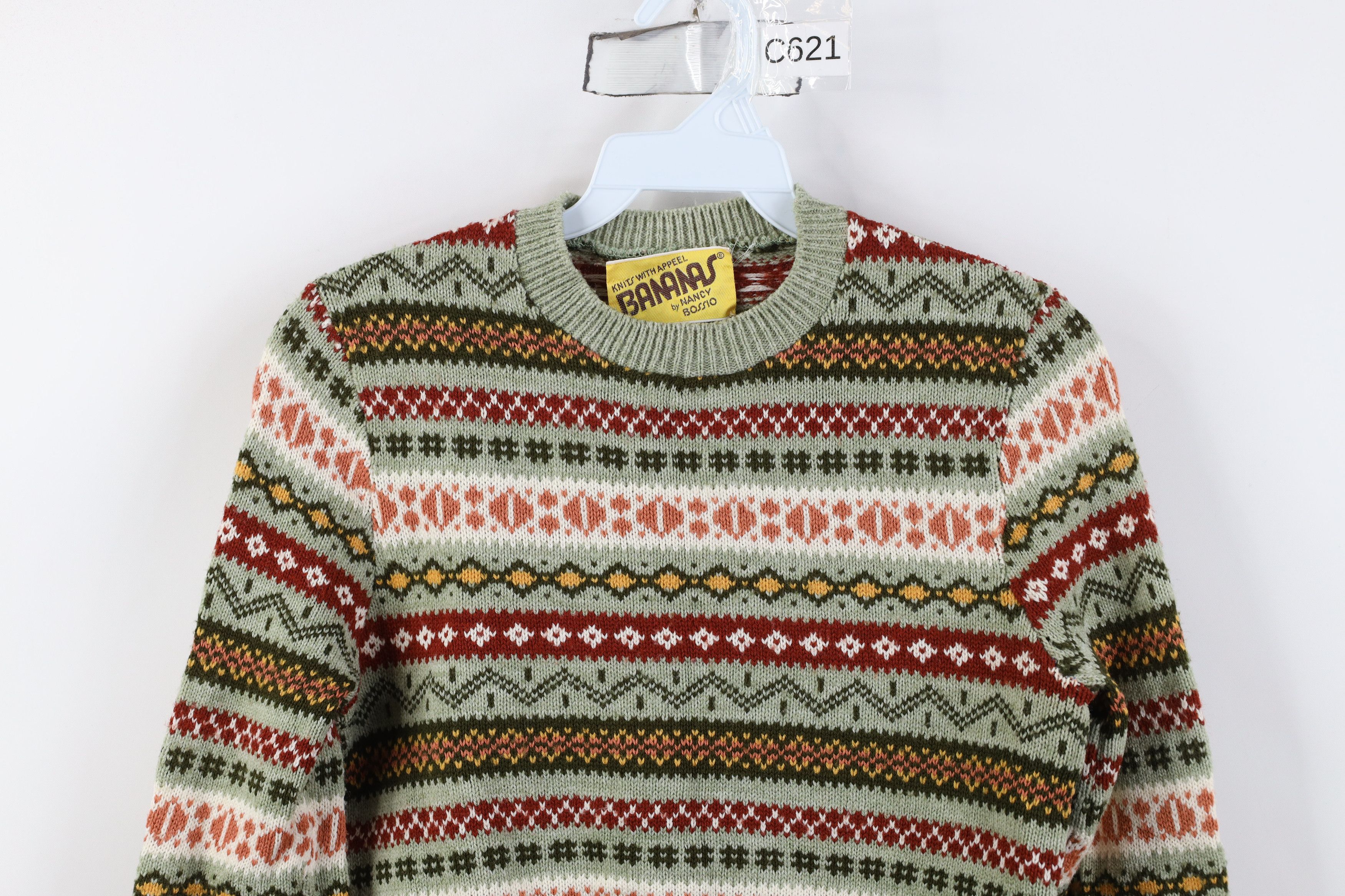 Vintage Vintage 70s Streetwear Rainbow Fair Isle Crewneck Sweater Size XS / US 0-2 / IT 36-38 - 2 Thumbnail