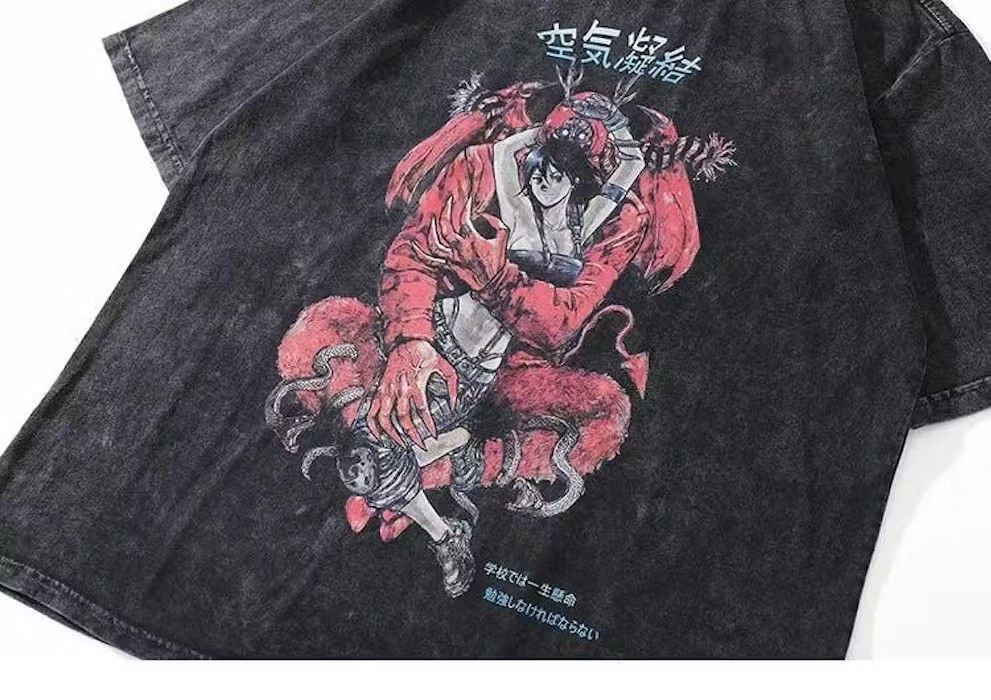 Japanese Brand Cartoon Monster Graphic Print Oversized Tee T-shirt Size US XL / EU 56 / 4 - 3 Thumbnail