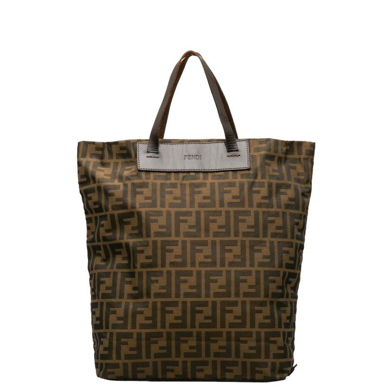 Fendi Fendi Fendi Zucca Canvas Leather Tote Bag 15610 Canvas Tote Bag 15610 in Good Condition Size ONE SIZE - 1 Thumbnail