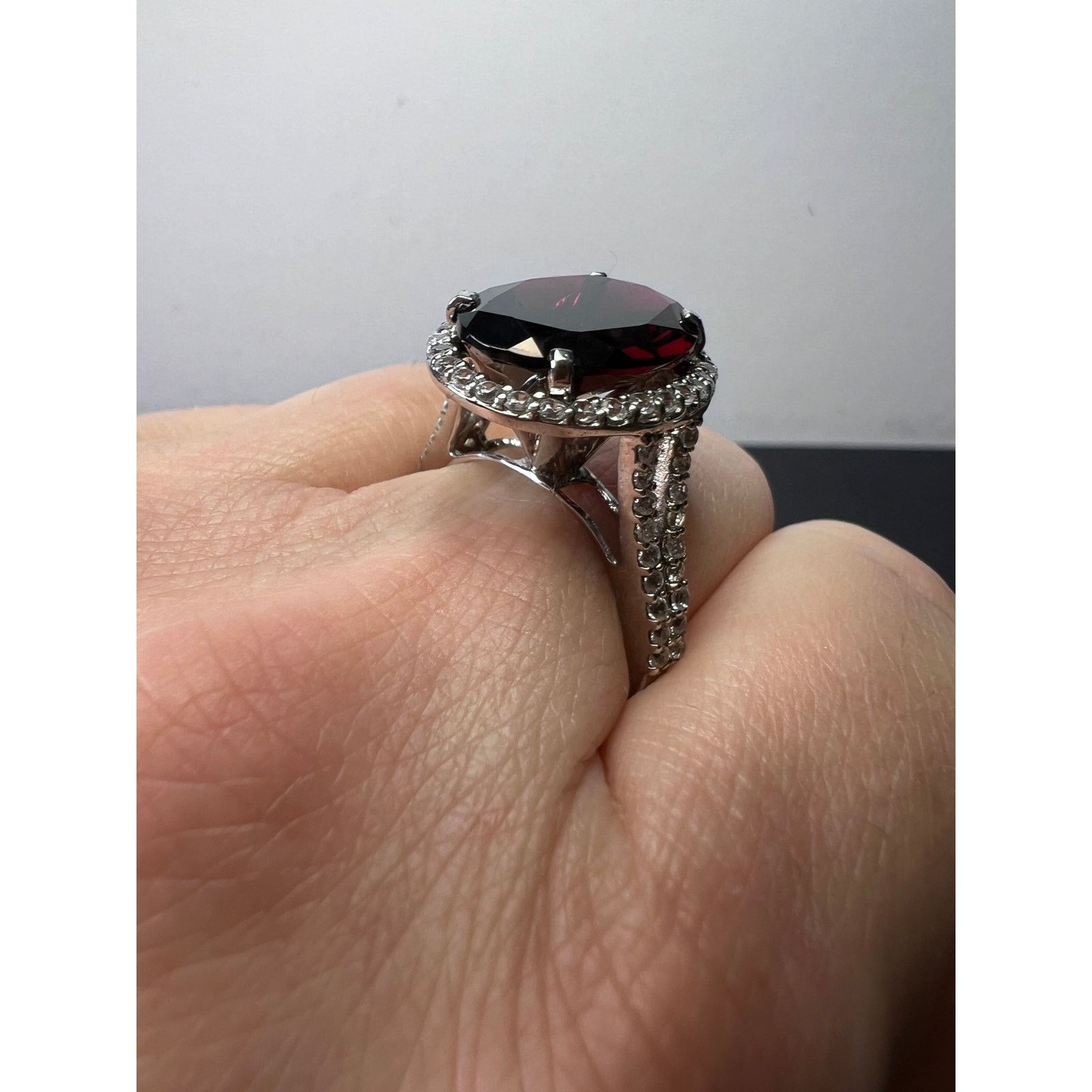 Other Garnet and zircon sterling silver cathedral halo ring size 9 Size ONE SIZE - 5 Thumbnail