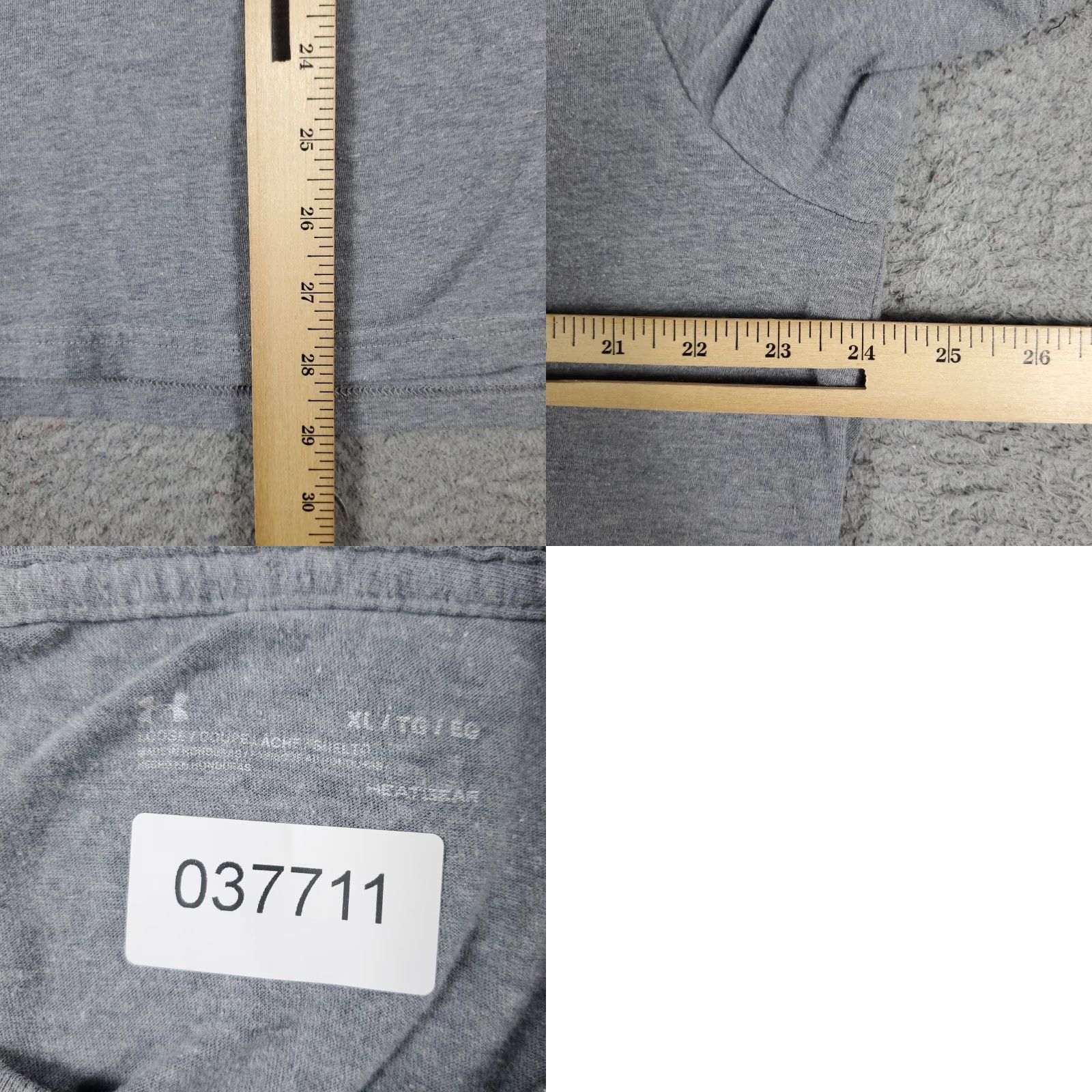 Under Armour Under Armour T Shirt Mens XL Gray Active Workout Gym Short Sleeve Regular Breathable Logo Sports Modern Shirts Mens Size US XL / EU 56 / 4 - 8 Thumbnail
