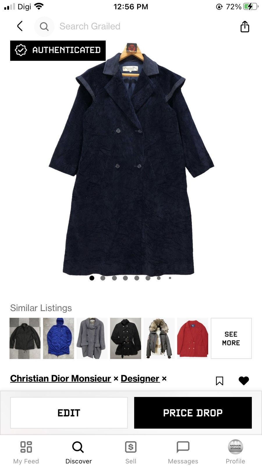 Christian Dior Monsieur RARE CHRISTIAN DIOR CORDUROY OVERCOAT #7007-105 Size M / US 6-8 / IT 42-44 - 13 Thumbnail