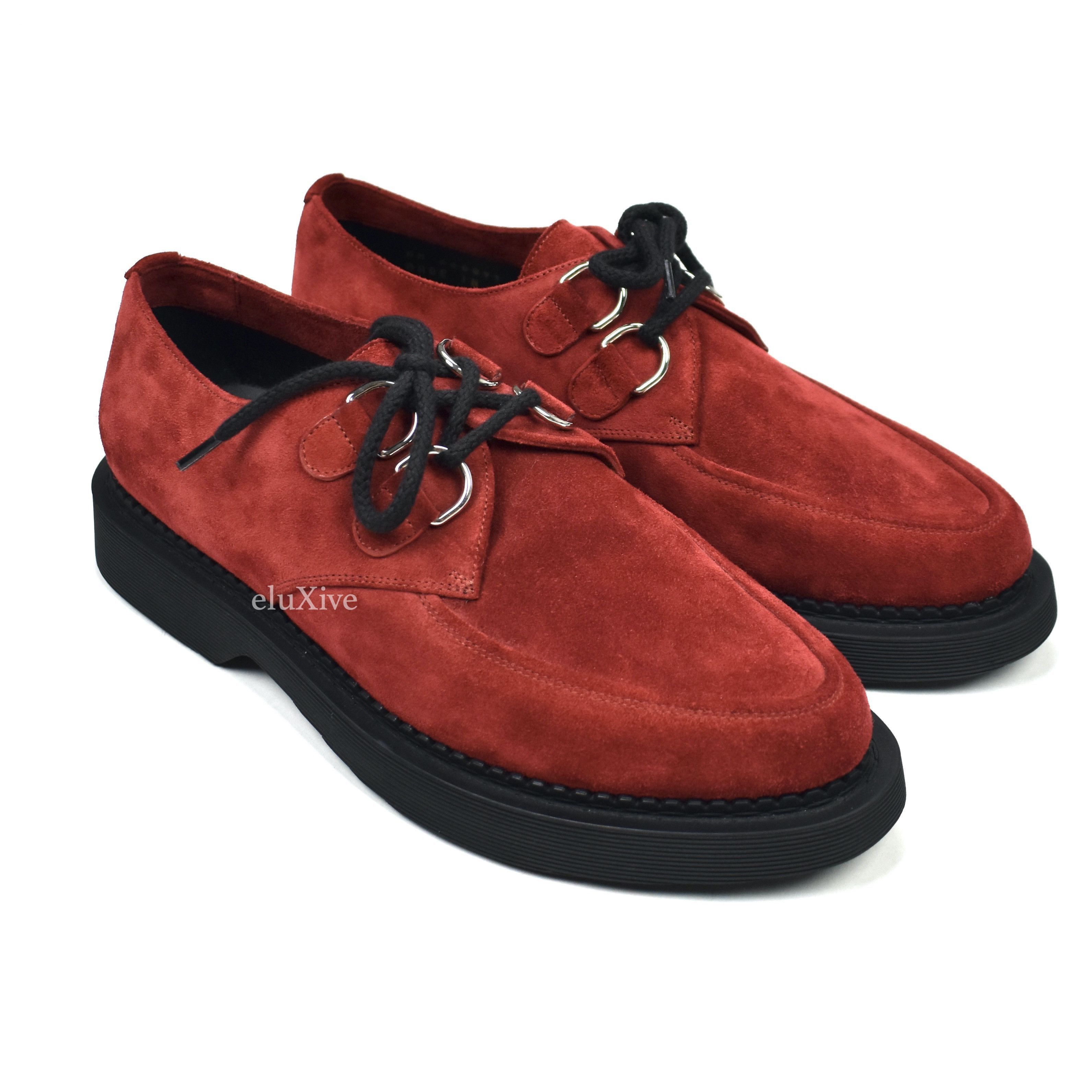 Saint Laurent Paris Saint Laurent Red Suede Teddy 10 Derby Shoes NWT Size US 8 / EU 41 - 1 Preview