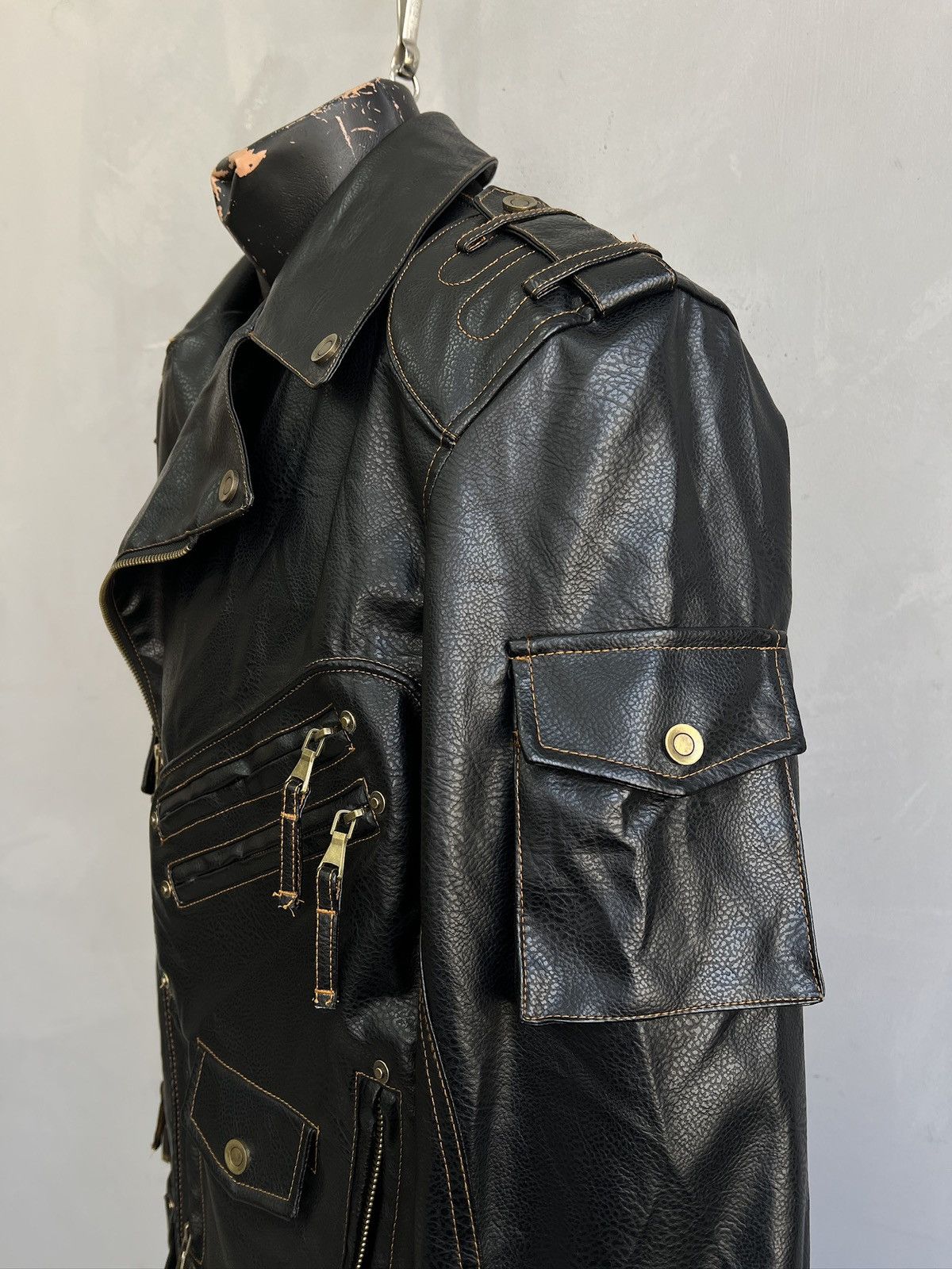 Harley Davidson Gothic black archive opium leather biker jacket y2k Size US XL / EU 56 / 4 - 4 Thumbnail