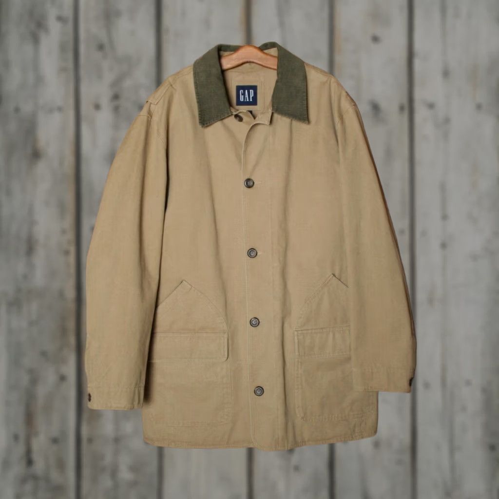 Gap GAP Tan Canvas Quilt Lined Chore Coat Men's L Corduroy Collar Barn Coat Size US L / EU 52-54 / 3 - 1 Thumbnail
