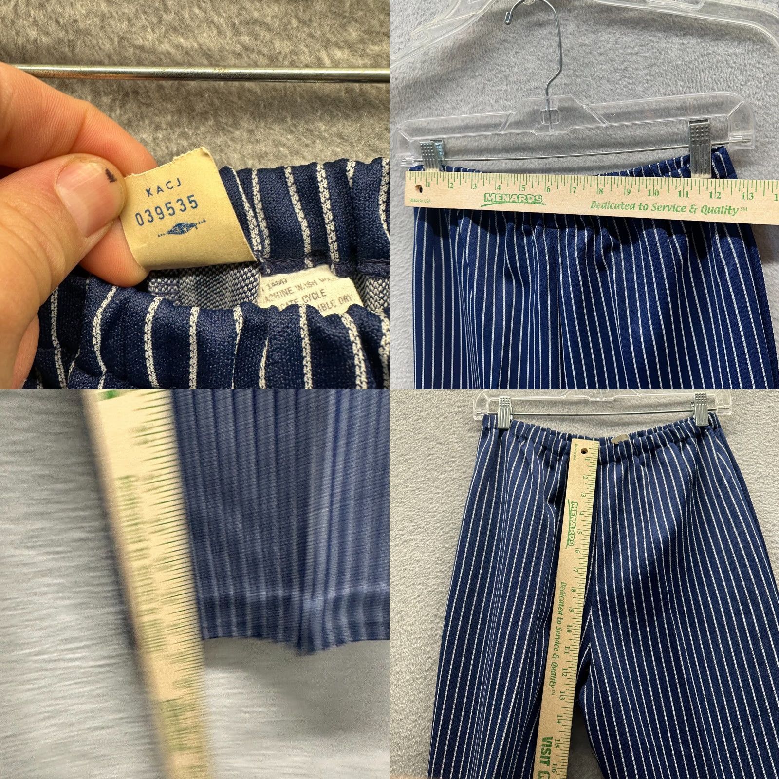 Vintage VINTAGE Queens Way Pants Womens 14 Blue White Stripe 70s Polyester Disco Ladies Pants Dress Pants Womens 14 Blue Stripe 70s Queen Size 36" / US 14 / IT 50 - 8 Thumbnail